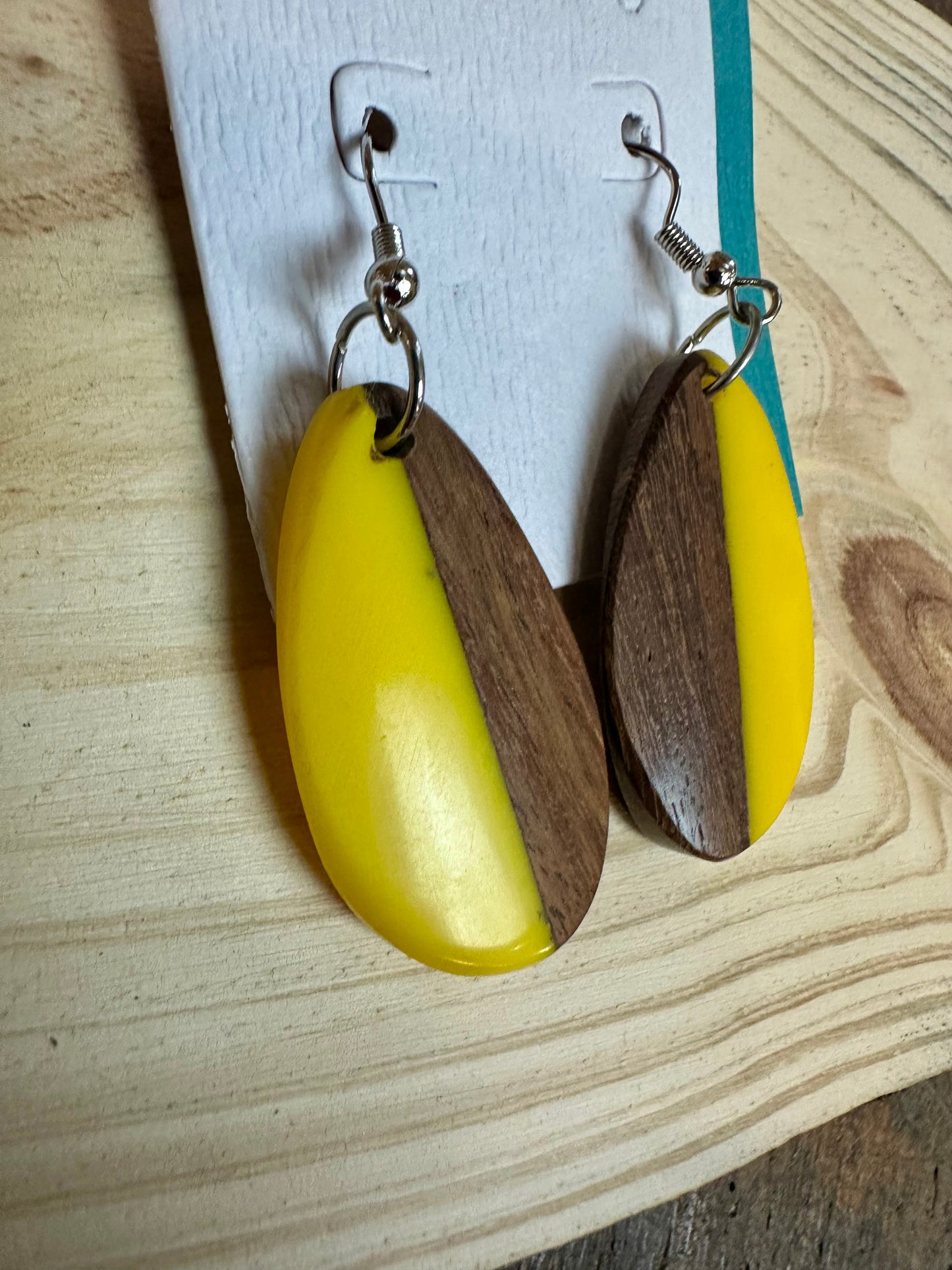 Lorshadesign wood and acrylic statement earrings