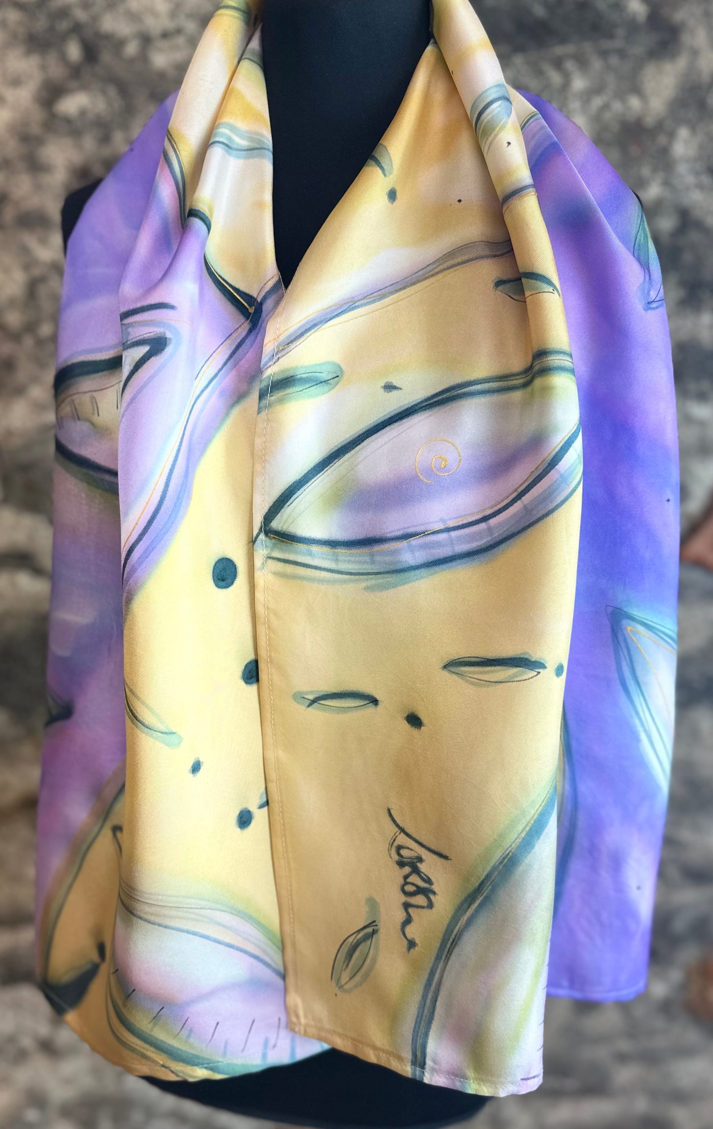 Lorsha Handpainted silk scarf collection