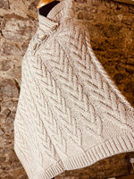 “Betty “ natural Italian cable knit poncho