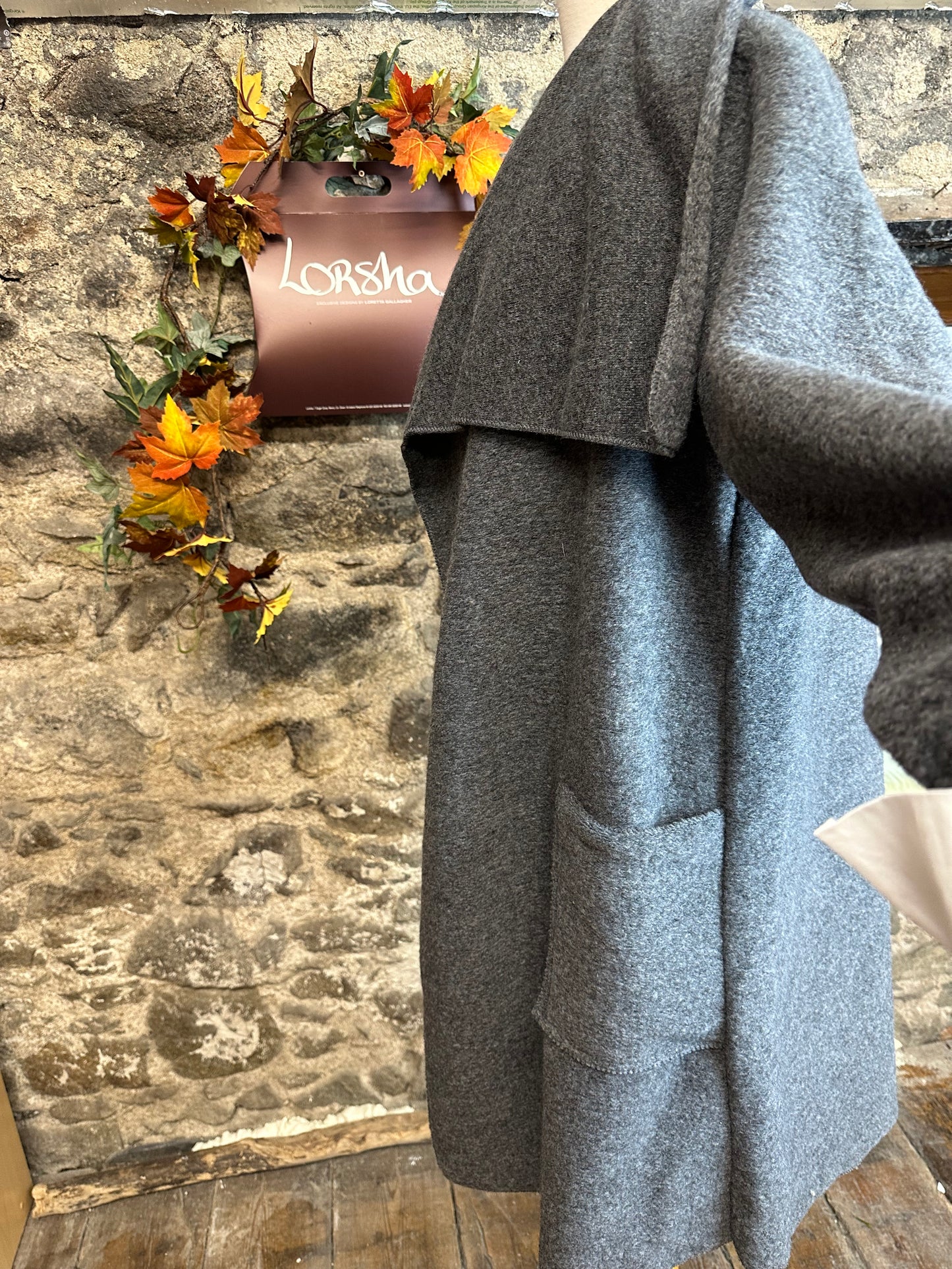 “Hunter”Italian cosey walking coat slate grey