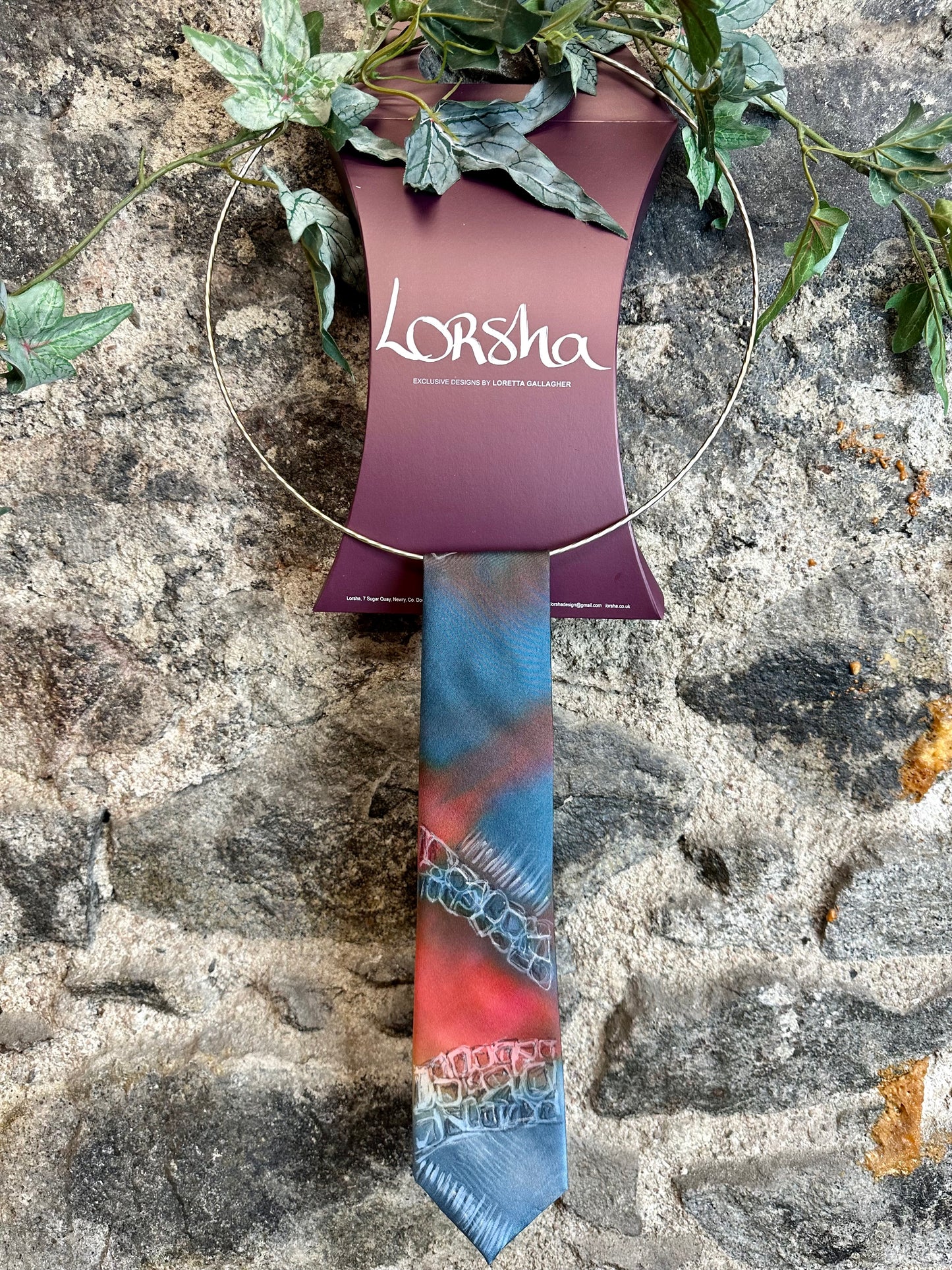 Lorshadesign Handpainted silk tie