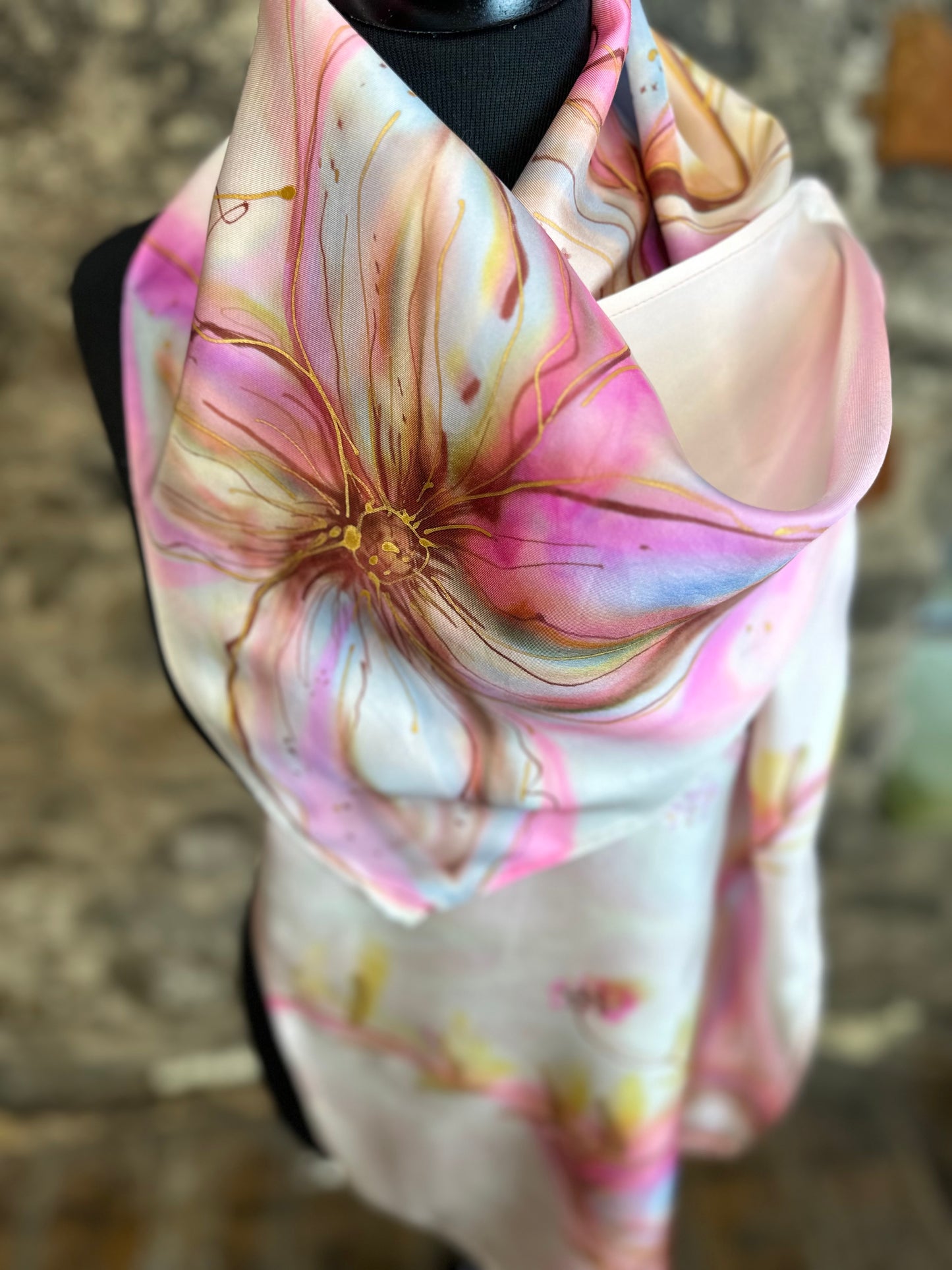 Lorshadesign hand painted silk scarf collection