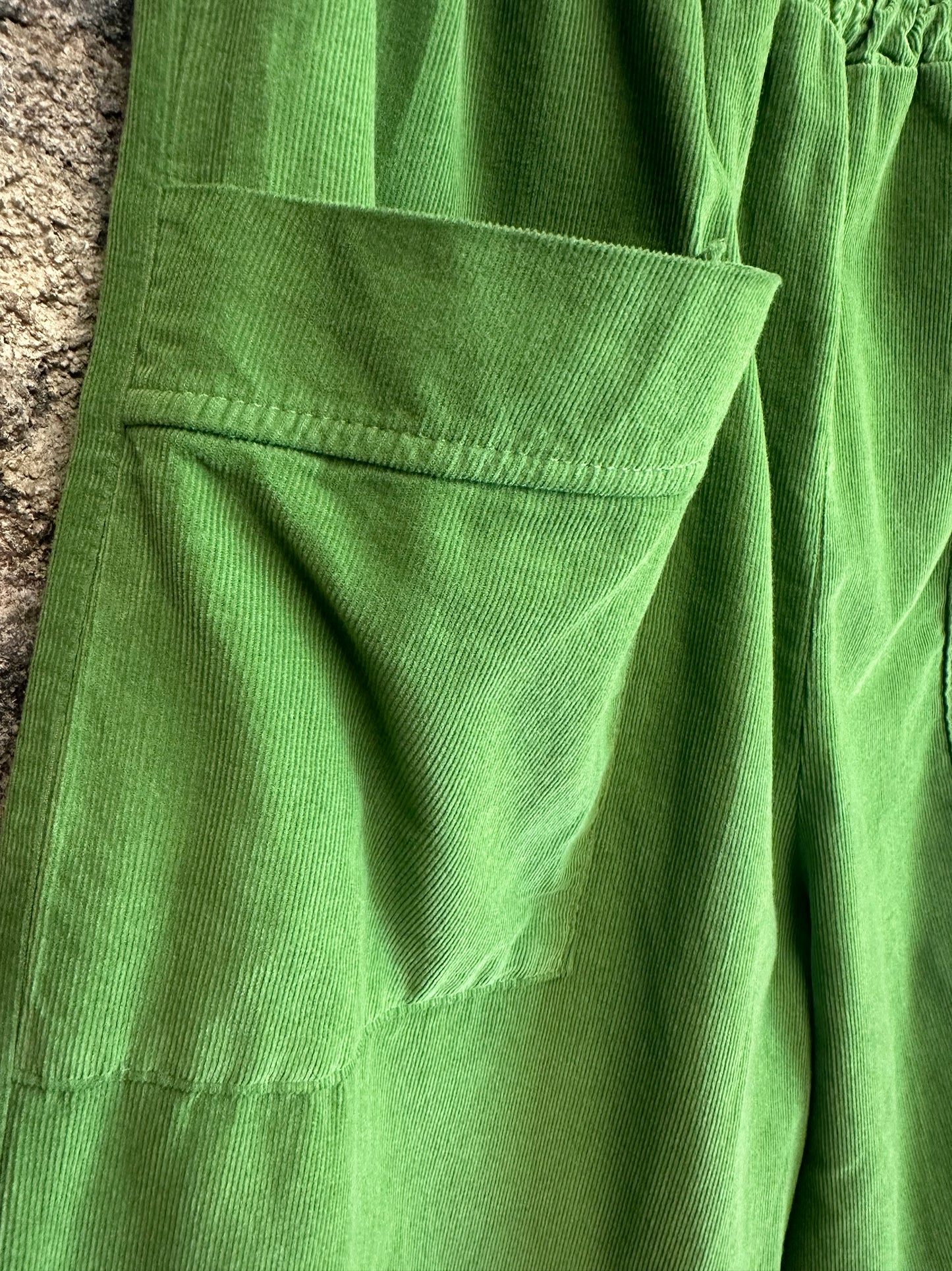 “Toni “ emerald green Italian needle corduroy cocoon cullottes