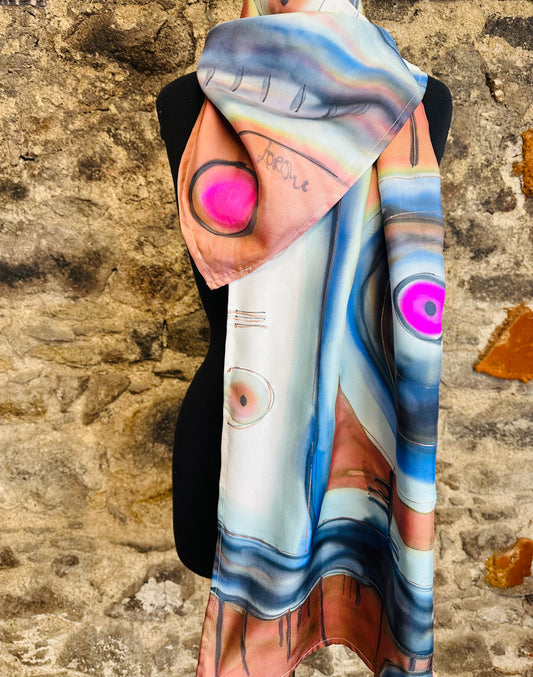 Lorshadesign hand painted silk scarf collection