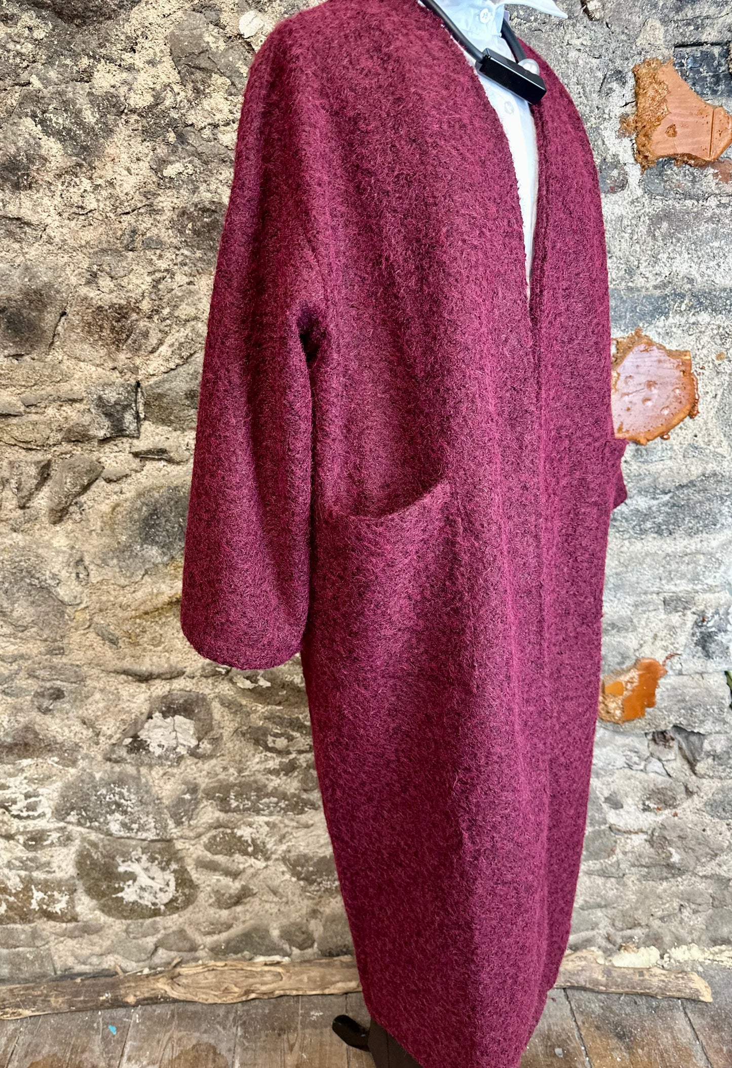 “Kiera “ Bordeaux kimono boucle shacket