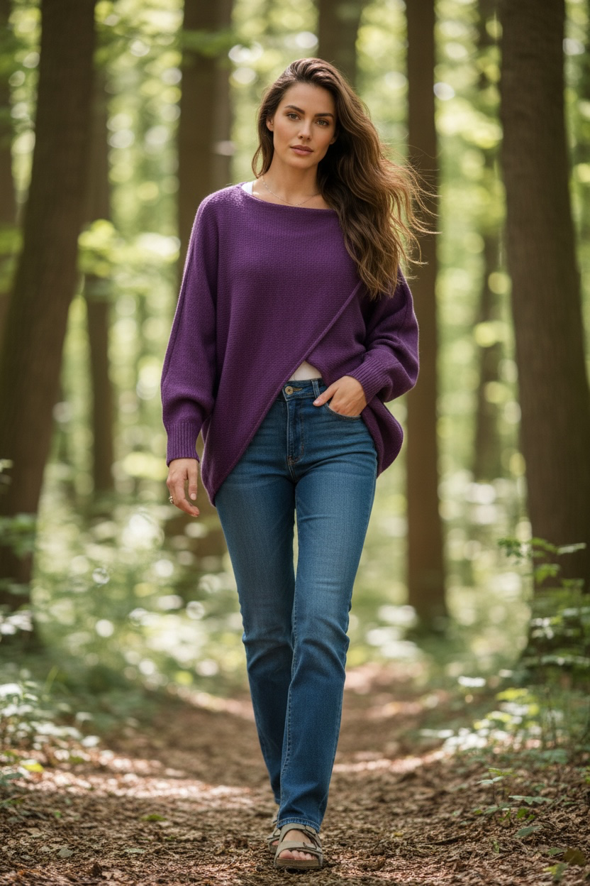 “ Sadie “ purple Italian crossover knits