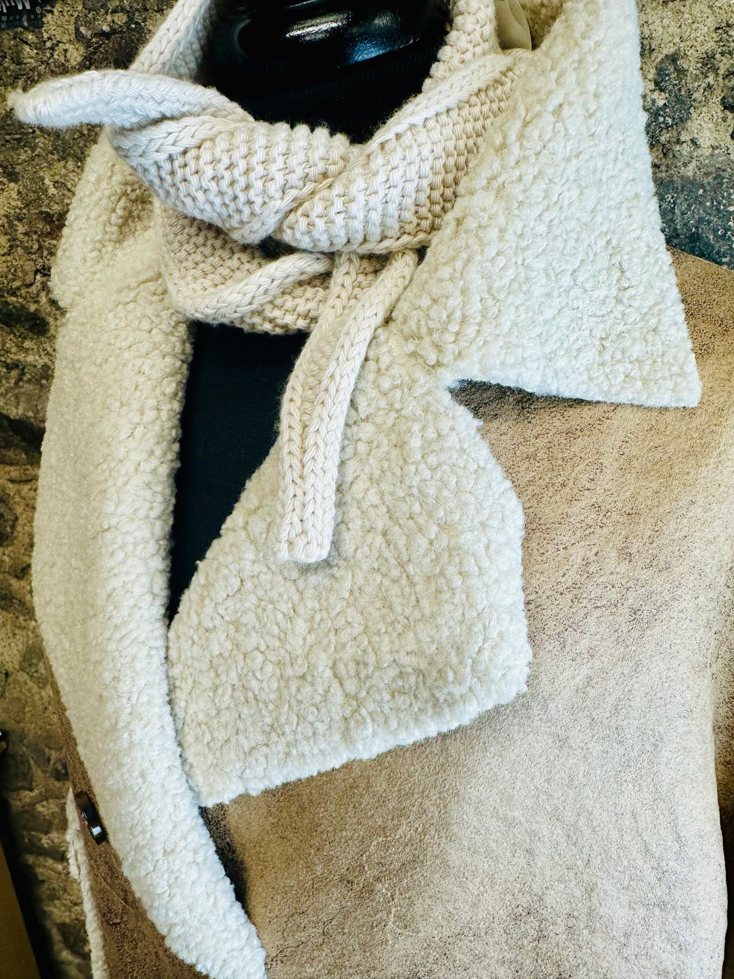 “Mira” natural Italian shearer box jacket