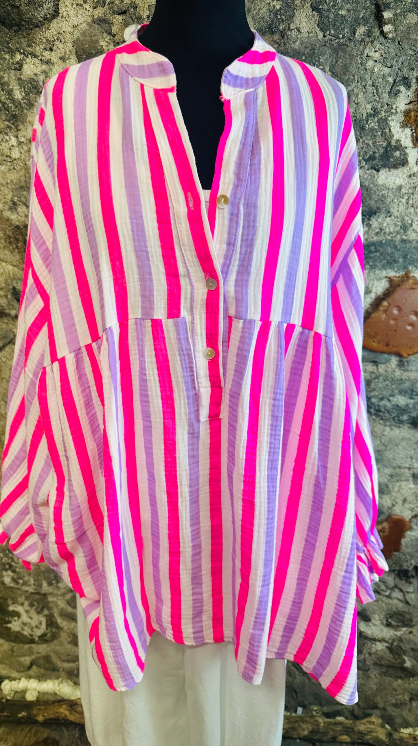“Jill” Italian summer stripe tunic