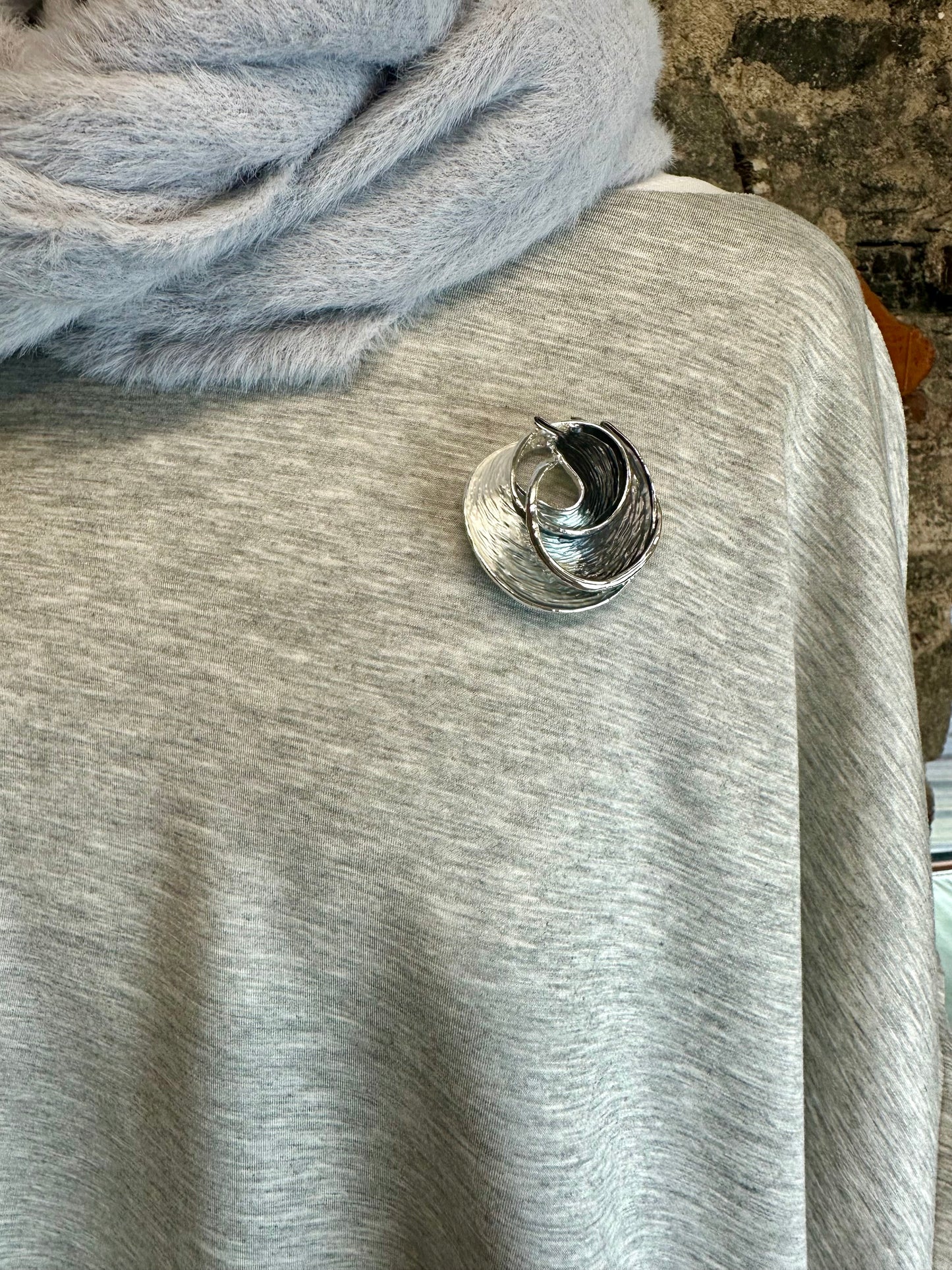 “Erica “ relaxed fit seamed sweatshirt dove grey