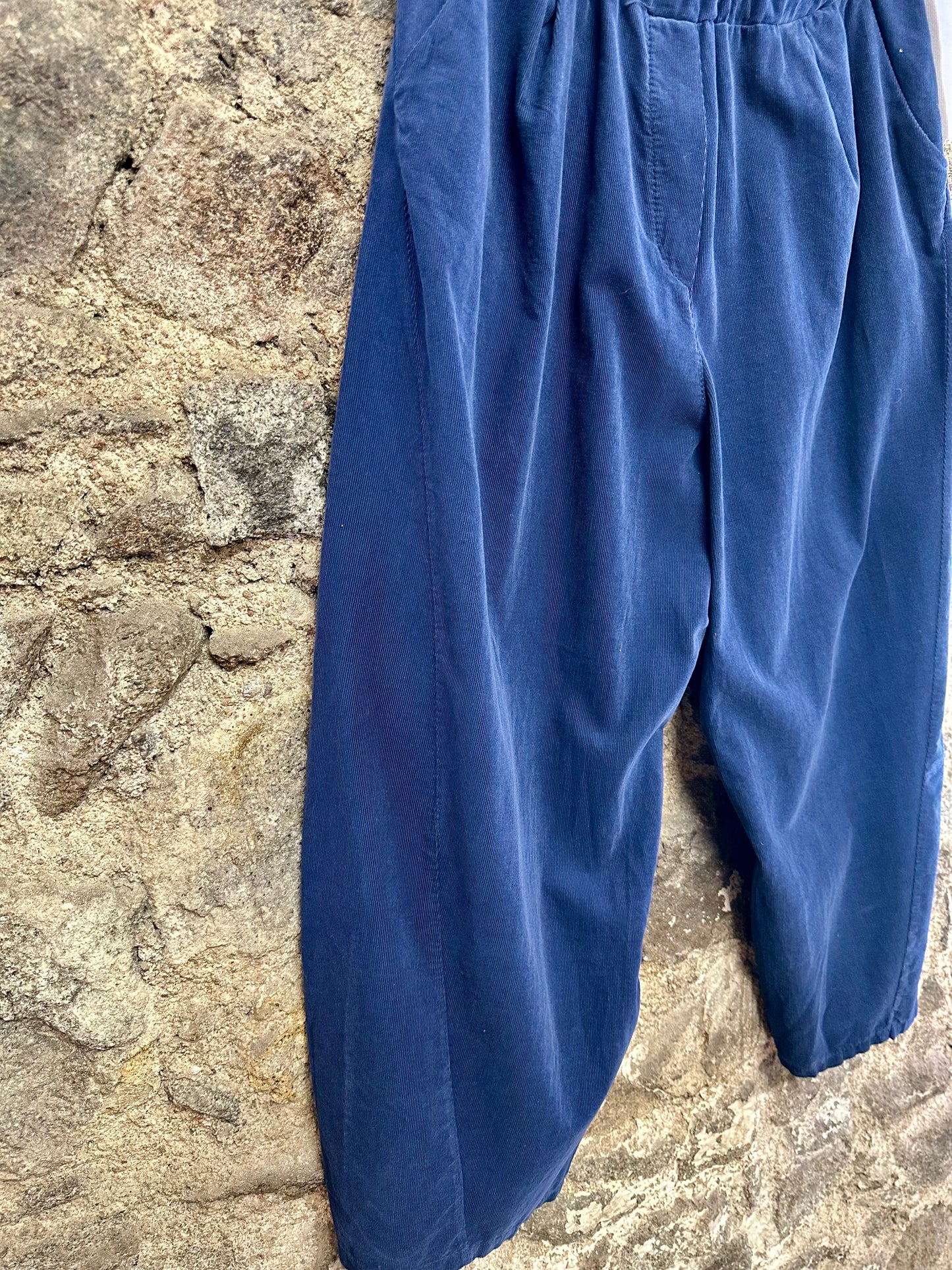 “Tess” indigo navy pin cord Italian cocoon pants