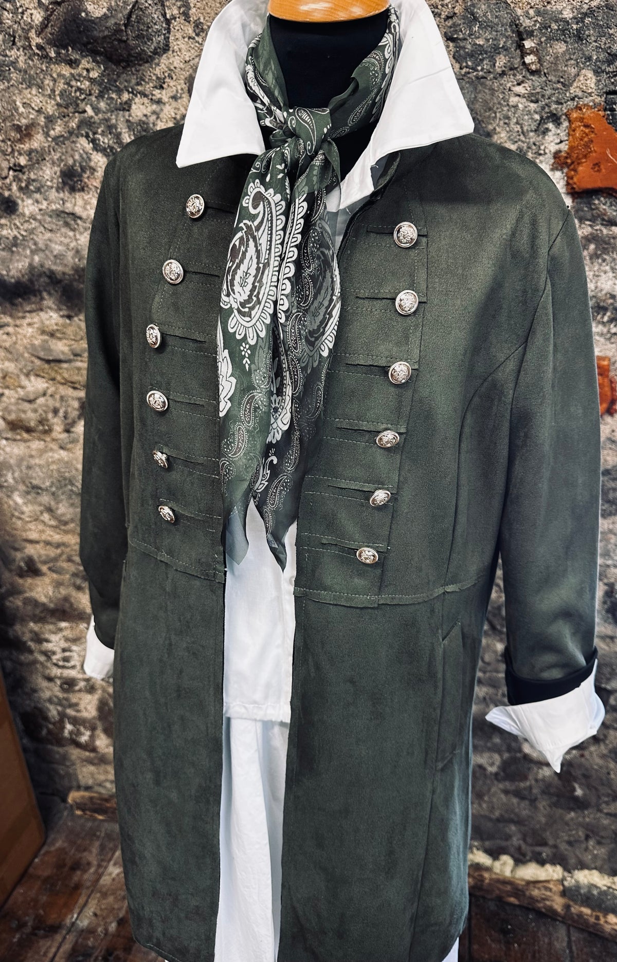 “Freida “ forest green faux suede jacket