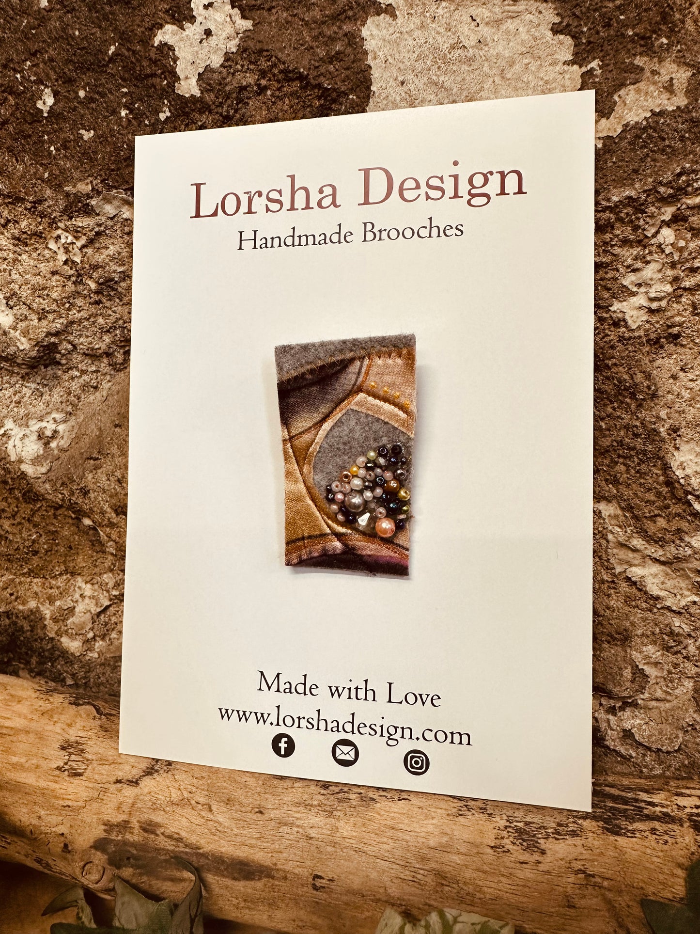 Lorshadesign hand painted silk brooch pins