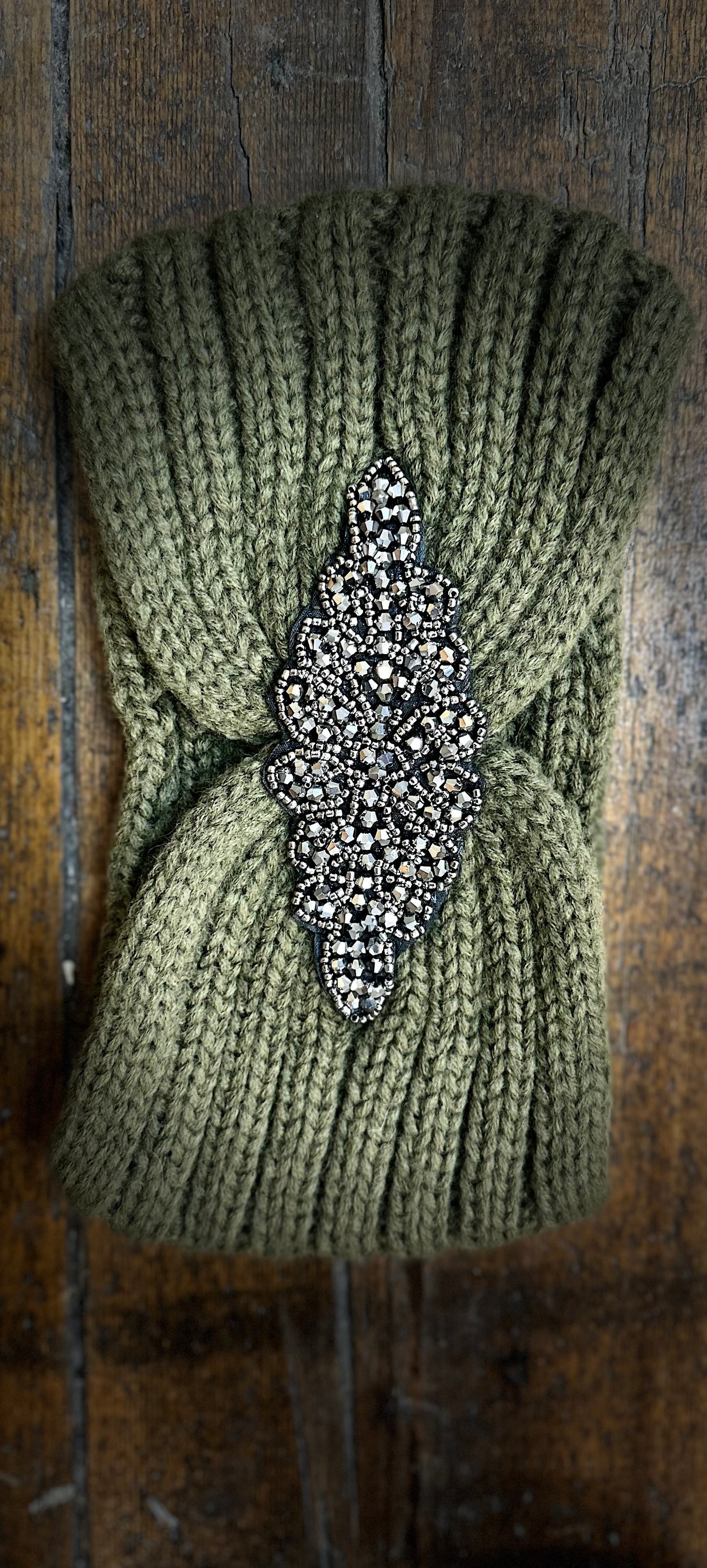 Fern Green embellished head band
