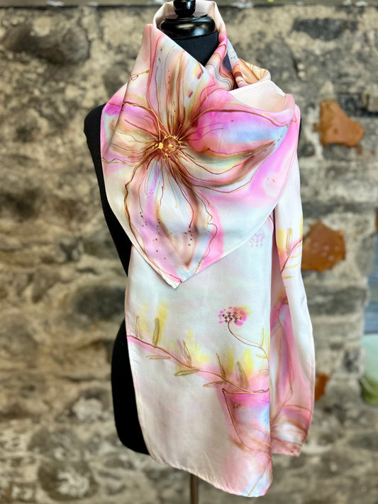 Lorshadesign hand painted silk scarf collection