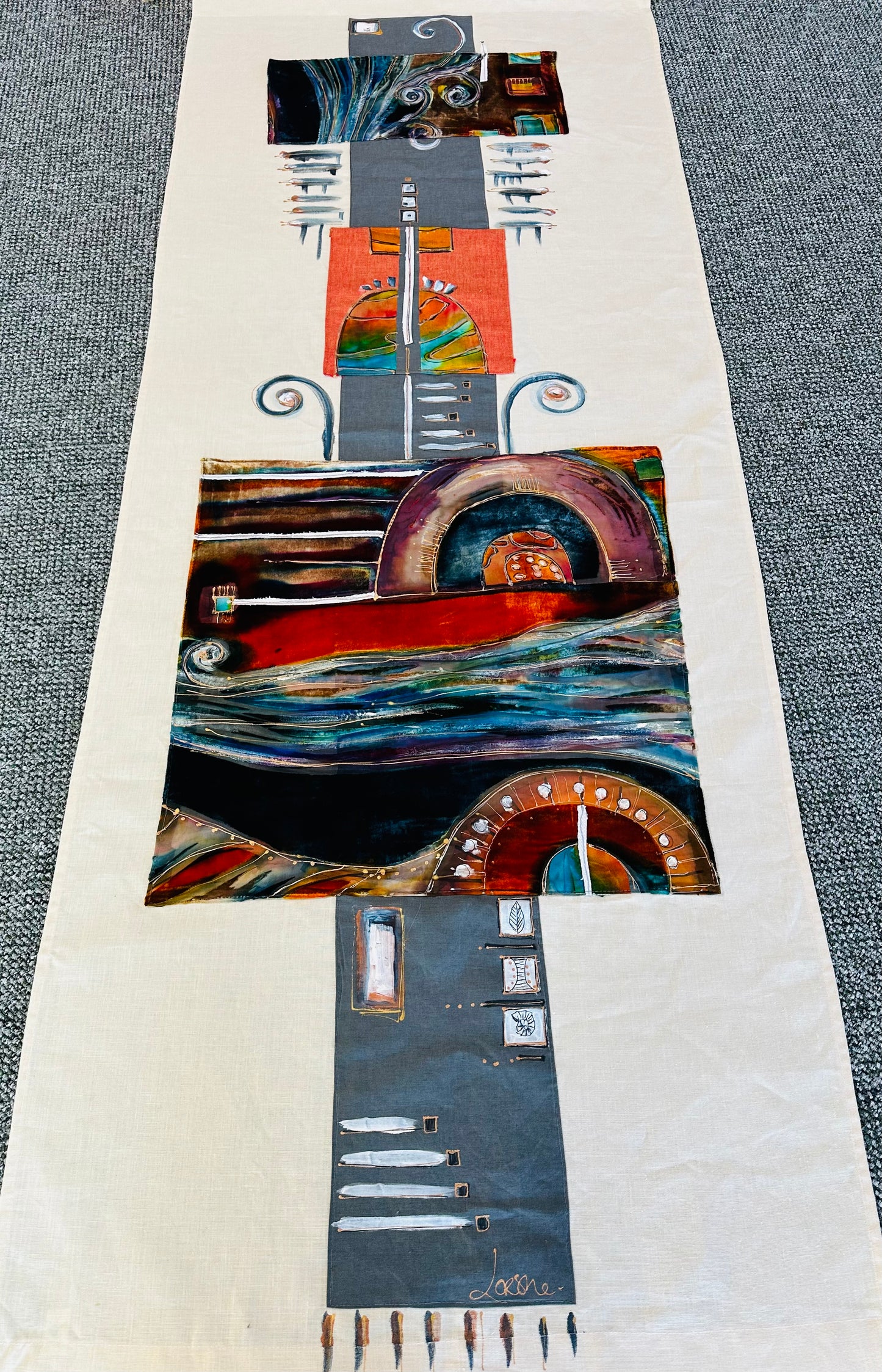 “As it was “ lorsha Handpainted Devore velvet wallhanging collection