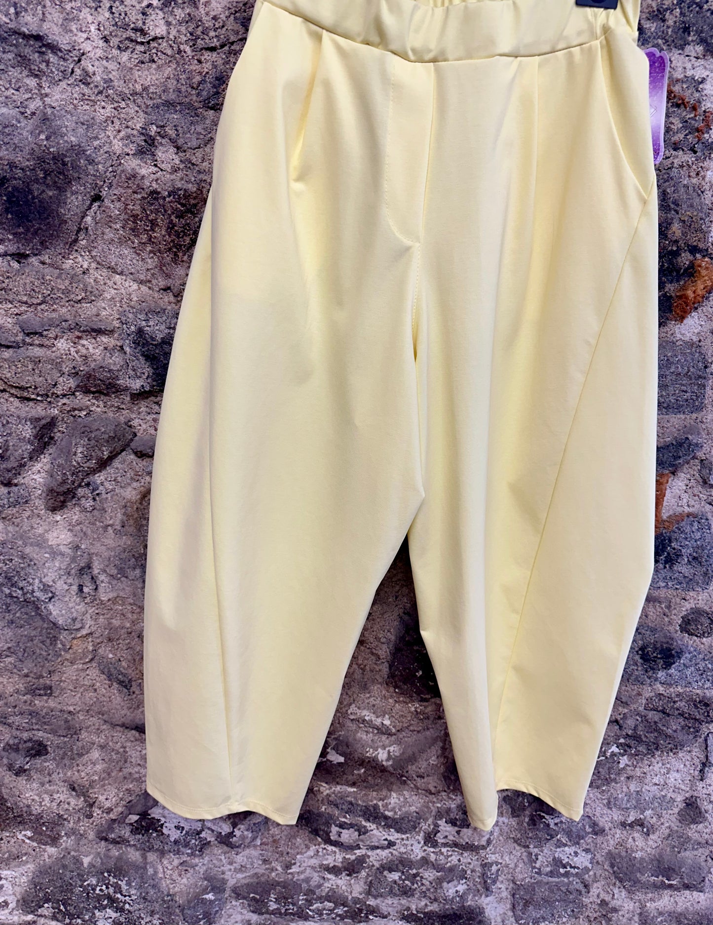 “Lottie “ lemon beautiful Italian barrell leg trousers