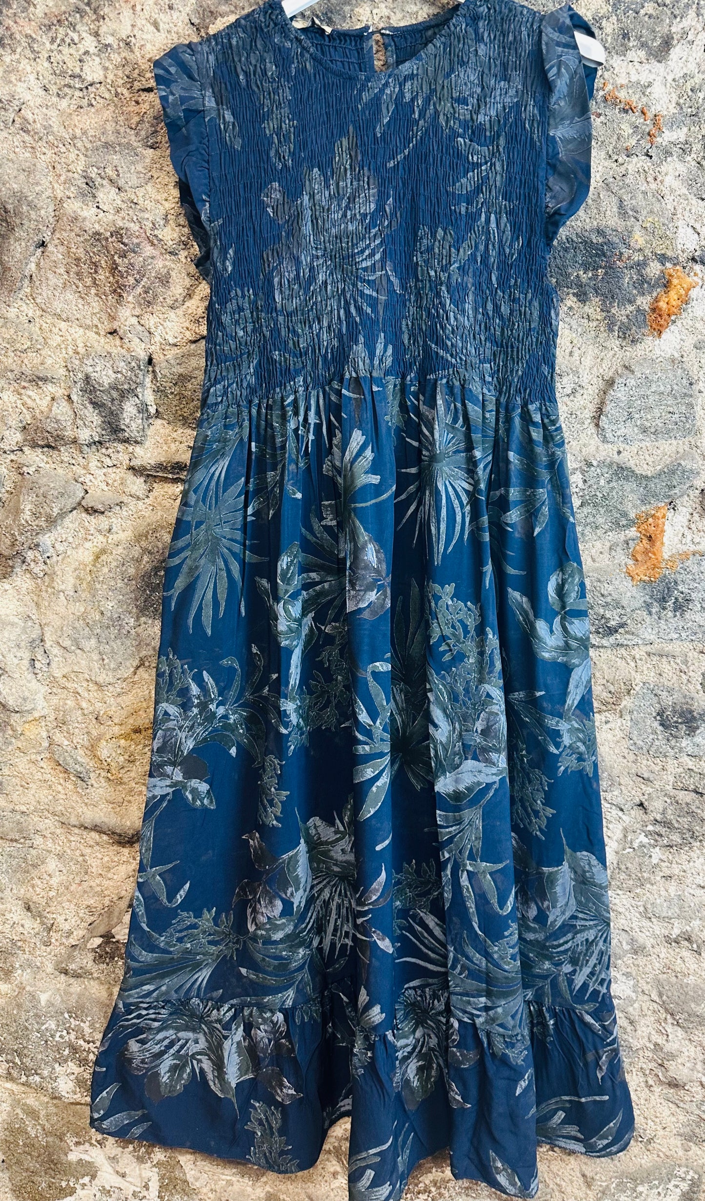 “Camellia “ navy Italian summer dress