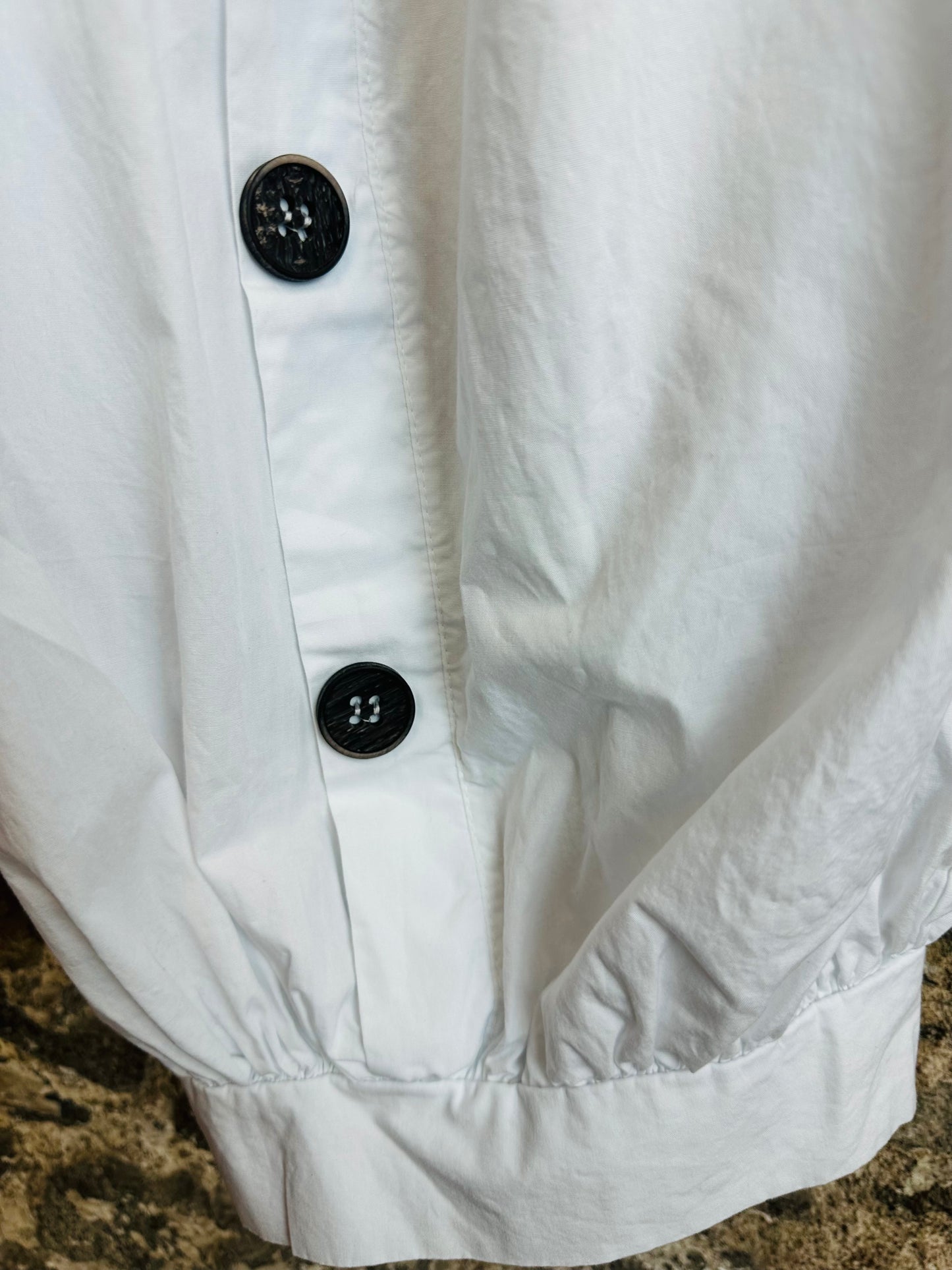 “Charlotte “ white cotton Italian button trousers