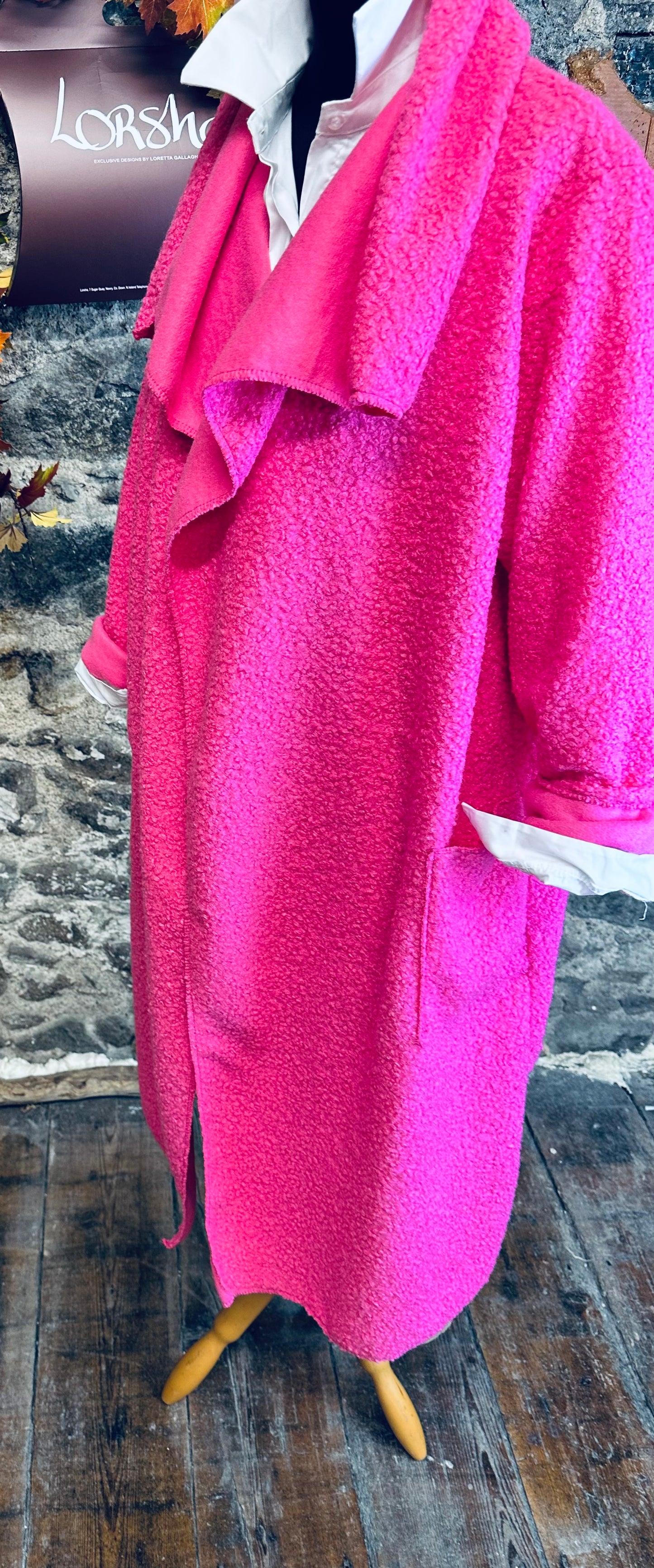 “ Annie “ Italian layering boucle coatigan fuchsia