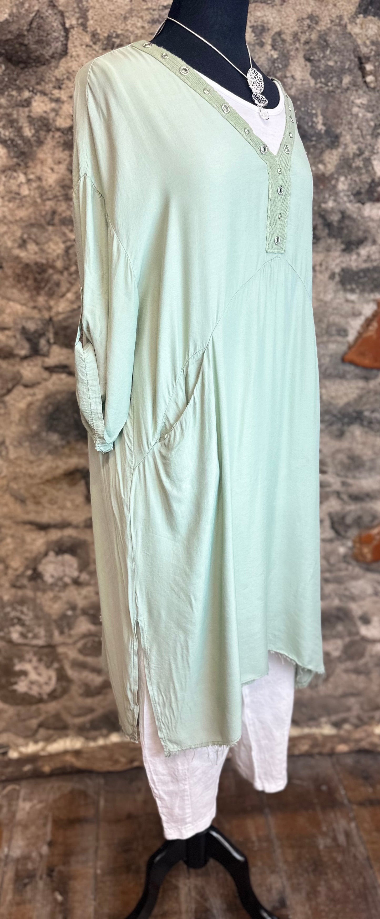 “Marley “ sage green Italian tunic