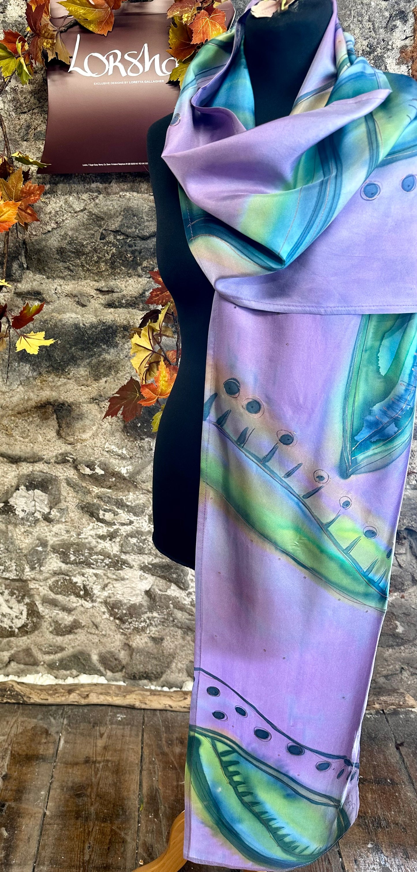 Lorshadesign Handpainted silk scarf collection