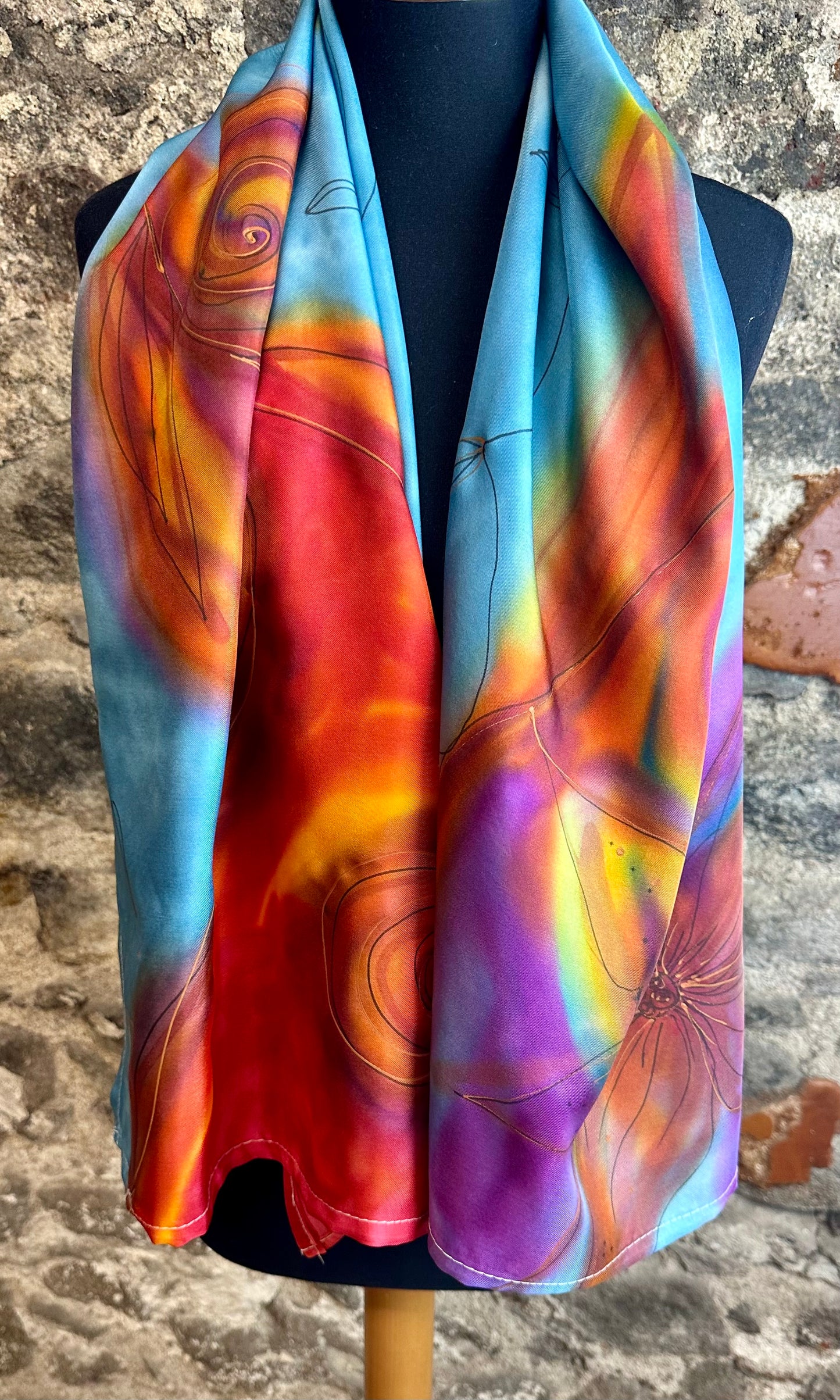 Lorshadesign Handpainted silk scarf