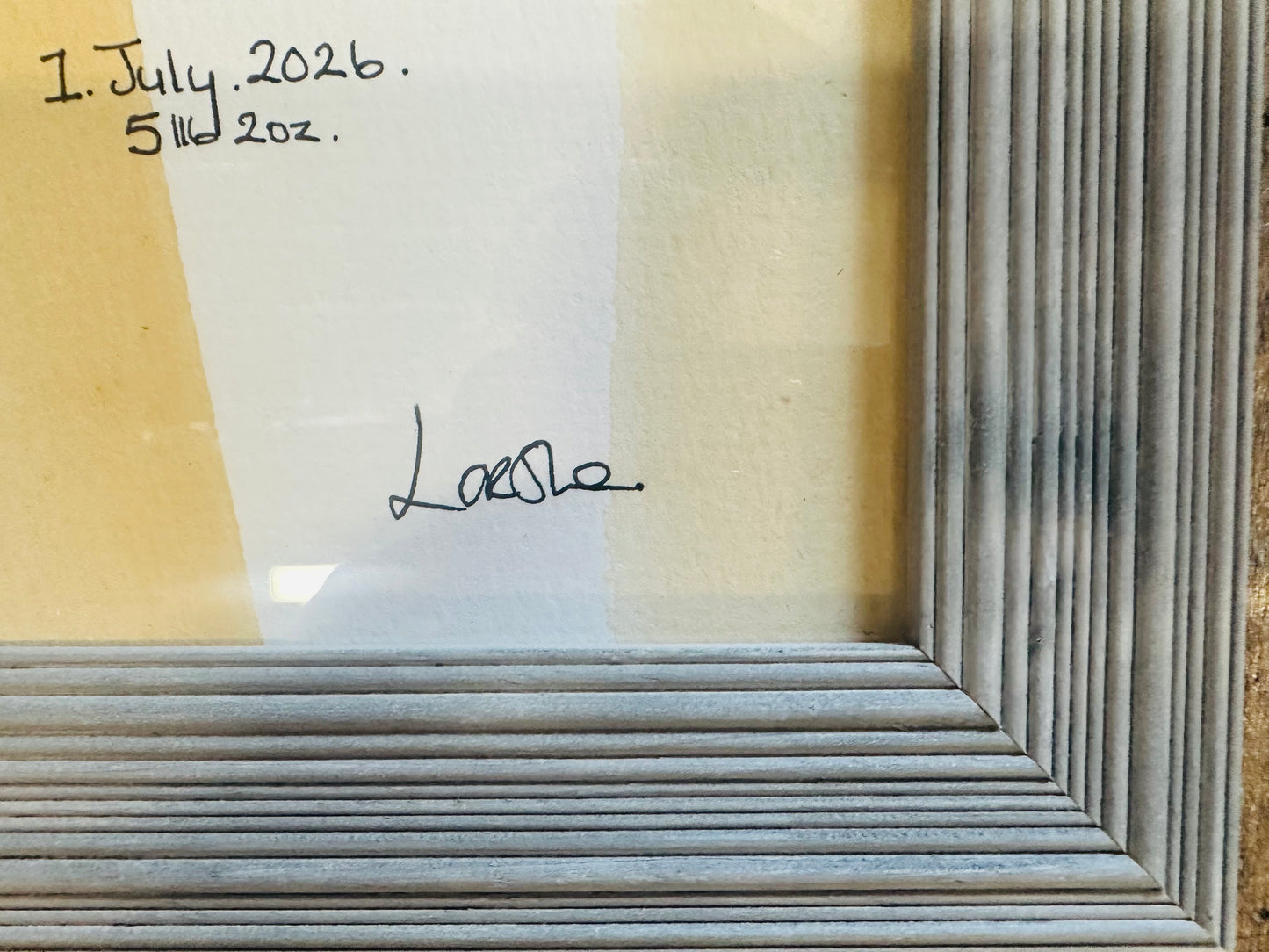 Personalised naming frame