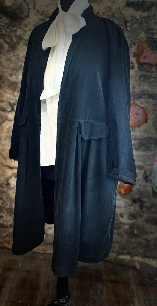 “Terri “ ebony pin corduroy Italian dress coat
