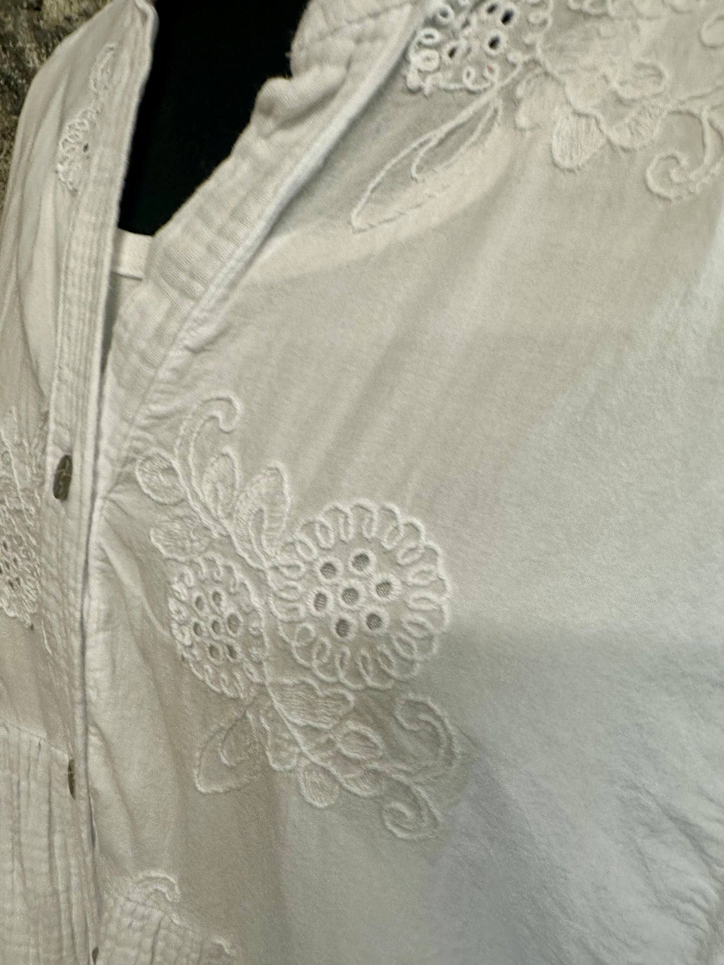“Harriet “ white Italian cotton and cheese cloth tunic