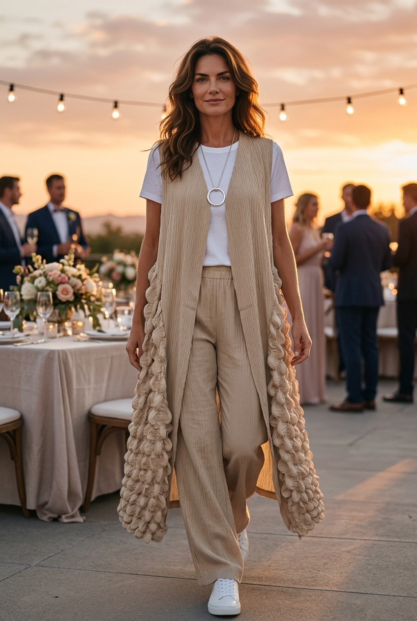 “Olivia “ Italian statement contemporary full length natural stone waistcoat