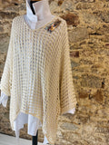 “Paulina” Ivory Italian loose weave tunic