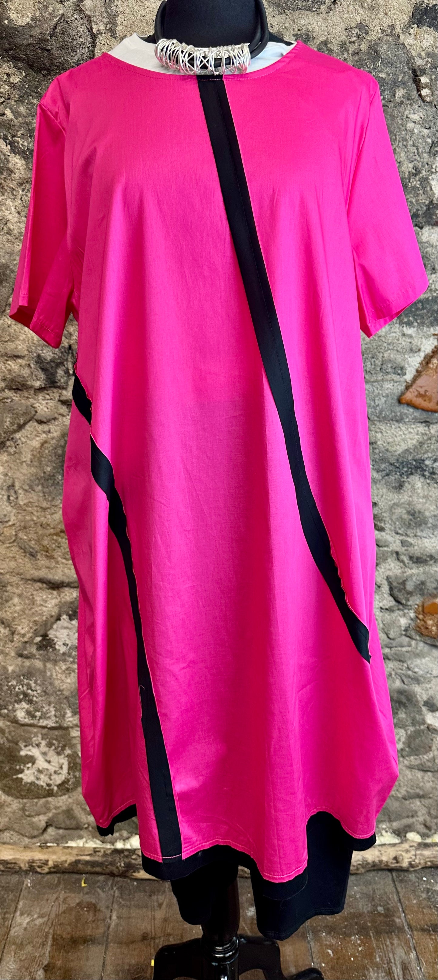 “Collette” bold fuchsia Statement Italian dress