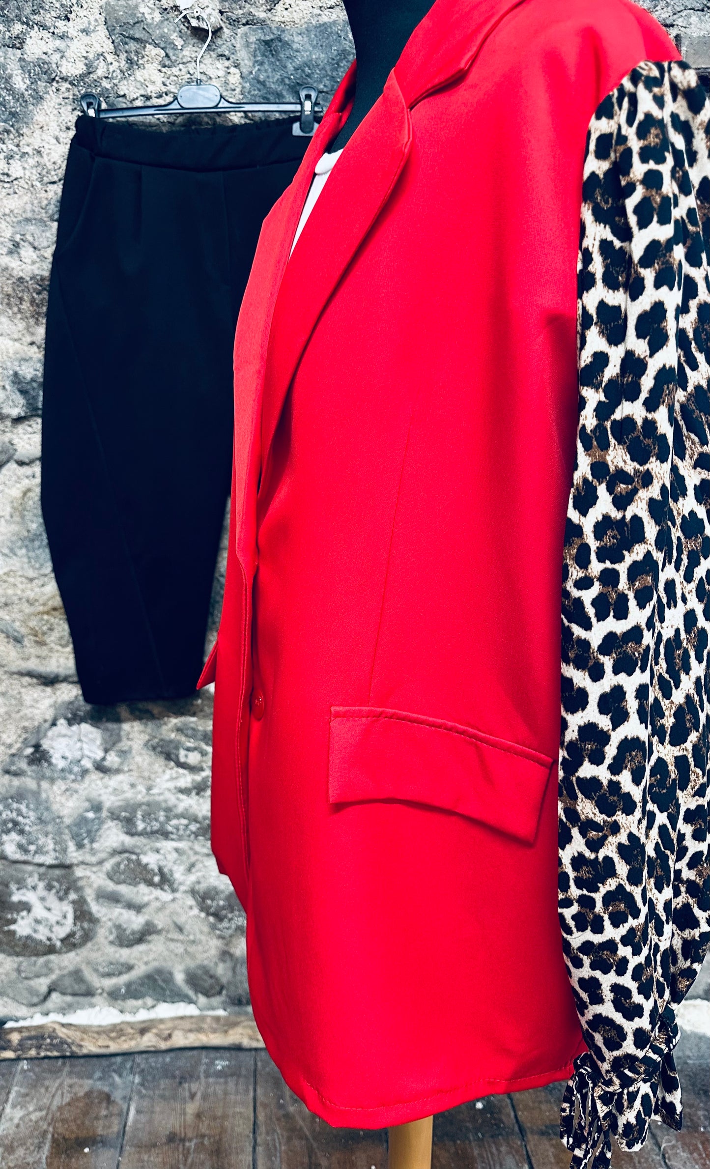 “ Beth “ ruby red dress blazer