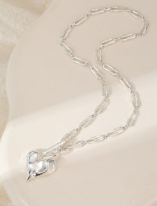 Grá..silver plated anchor chain heart