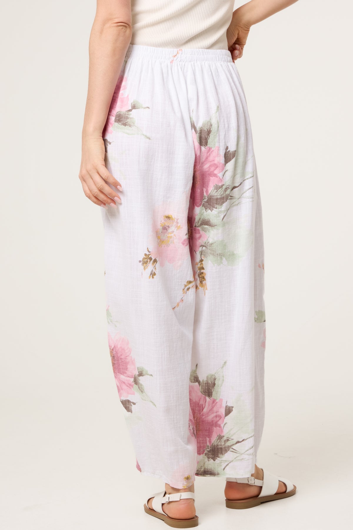 “Karina “ white Italian floral culottes
