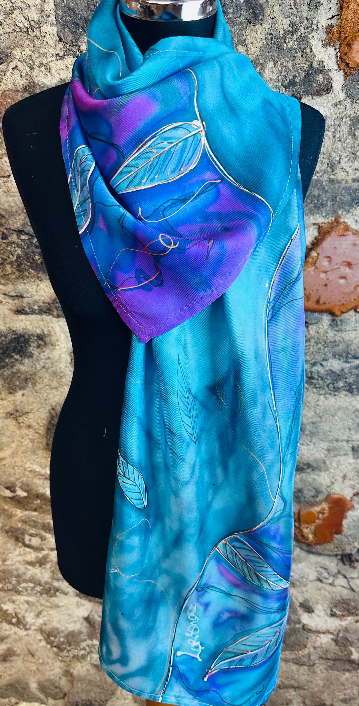 Lorshadesign Handpainted silk scarfs
