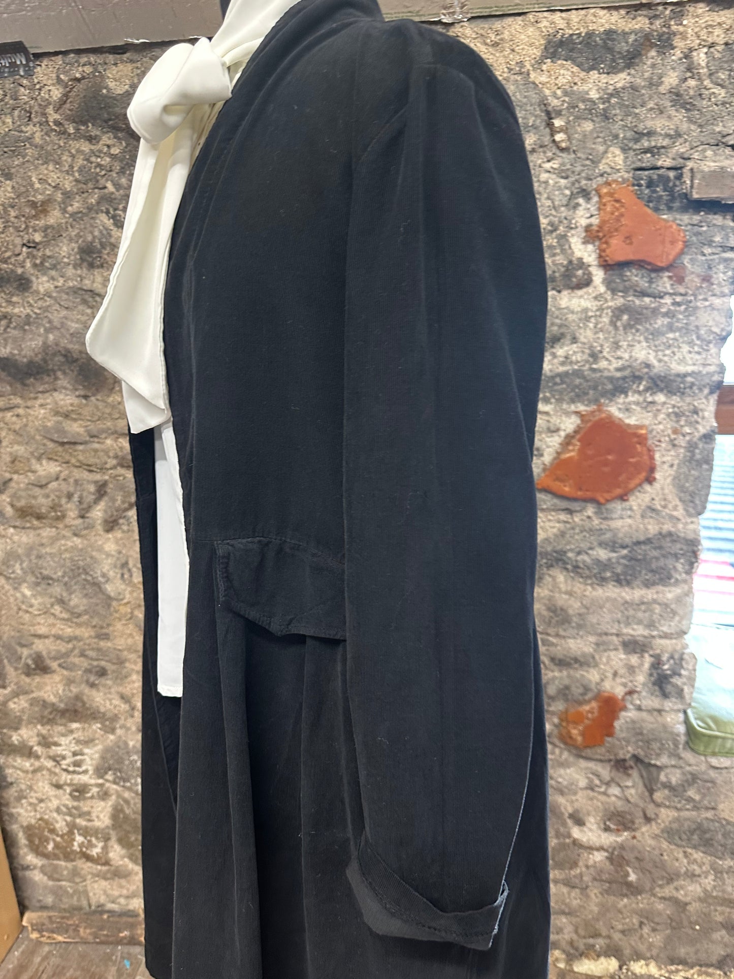 “Terri “ ebony pin corduroy Italian dress coat