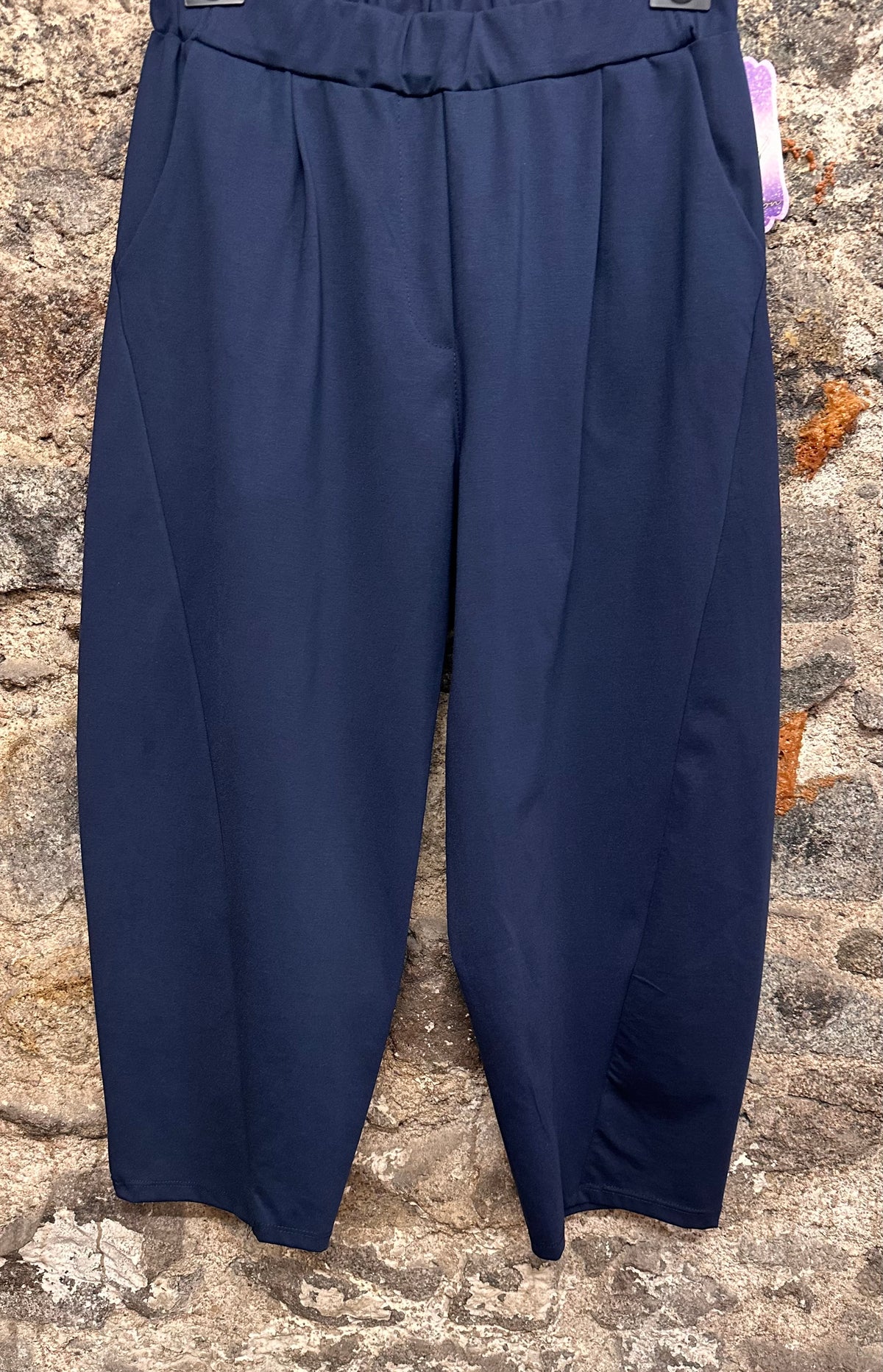 “Lottie “ indigo navy Italian barrell leg trouser