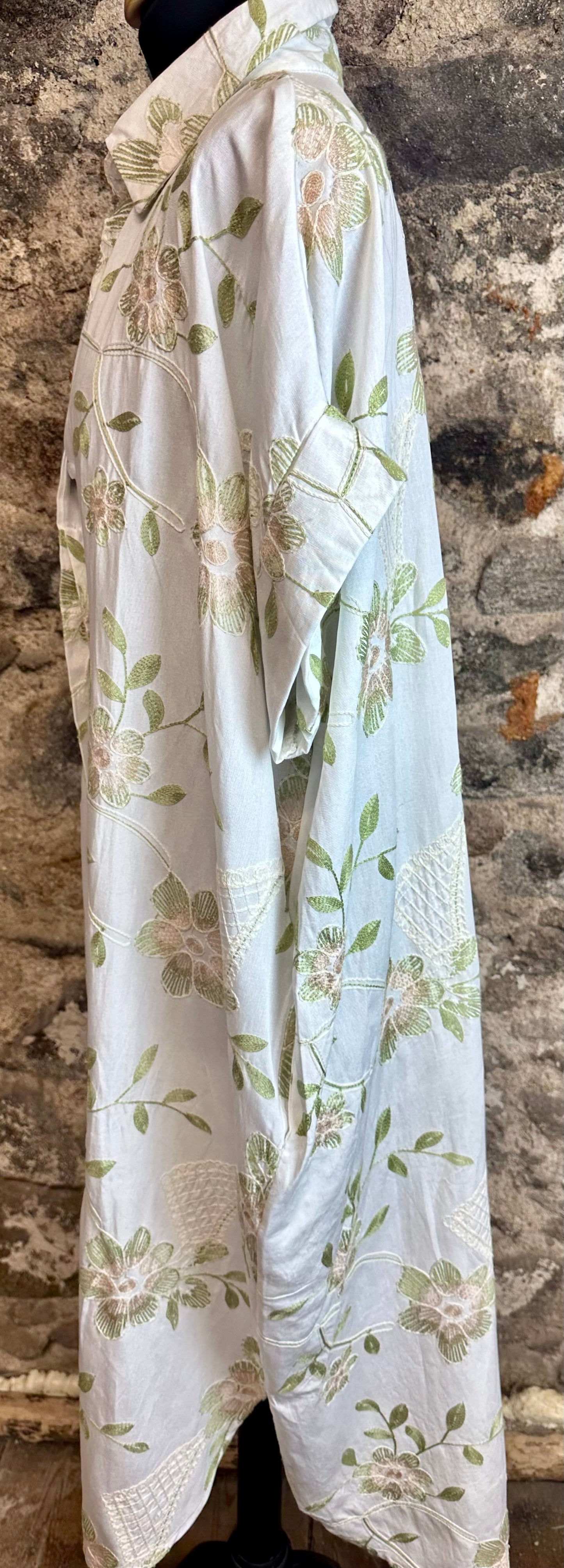 “Victoria” embellished embroidered Italian dress shirt