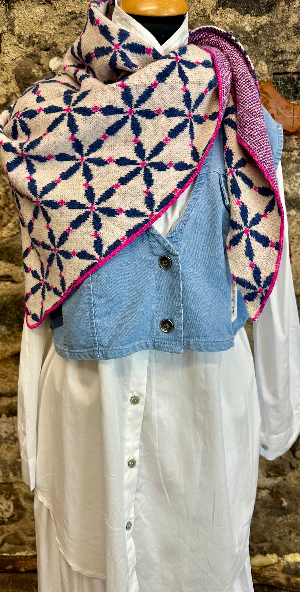 “Sally “ large triangle knit scarf