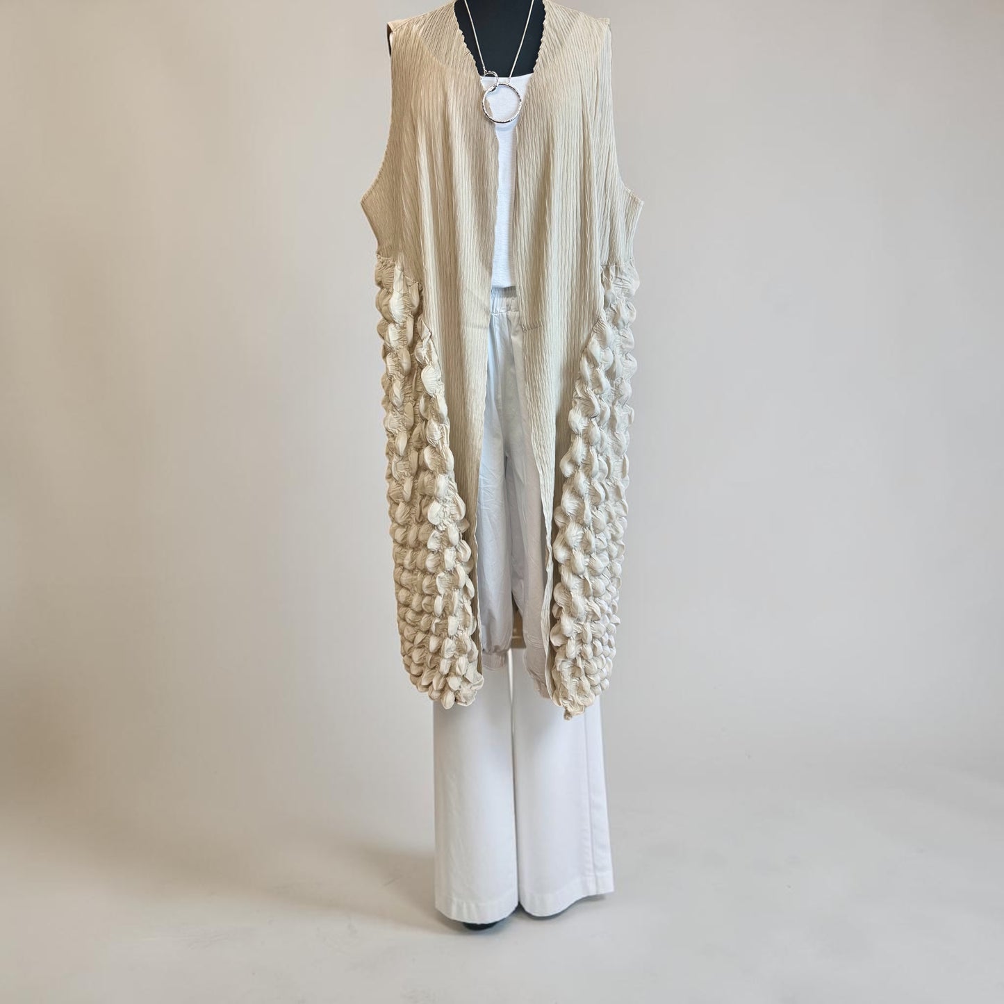 “Olivia “ Italian statement contemporary full length natural stone waistcoat