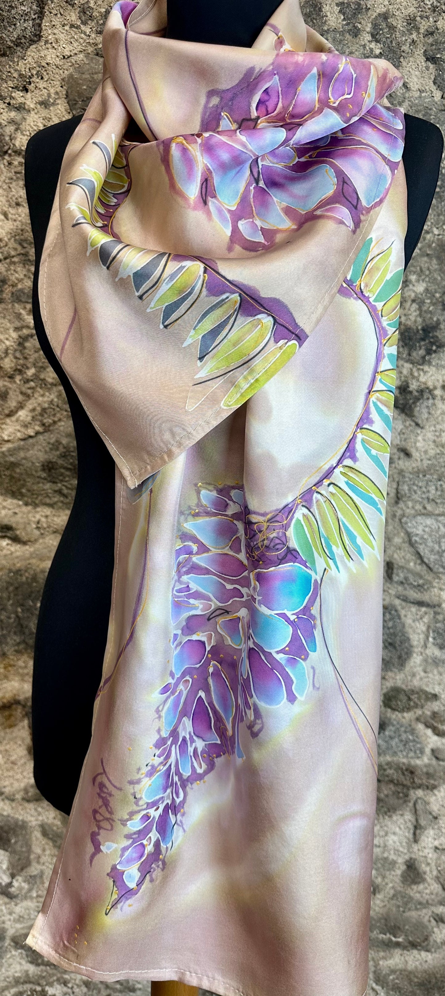 Lorshadesign Handpainted silk scarfs
