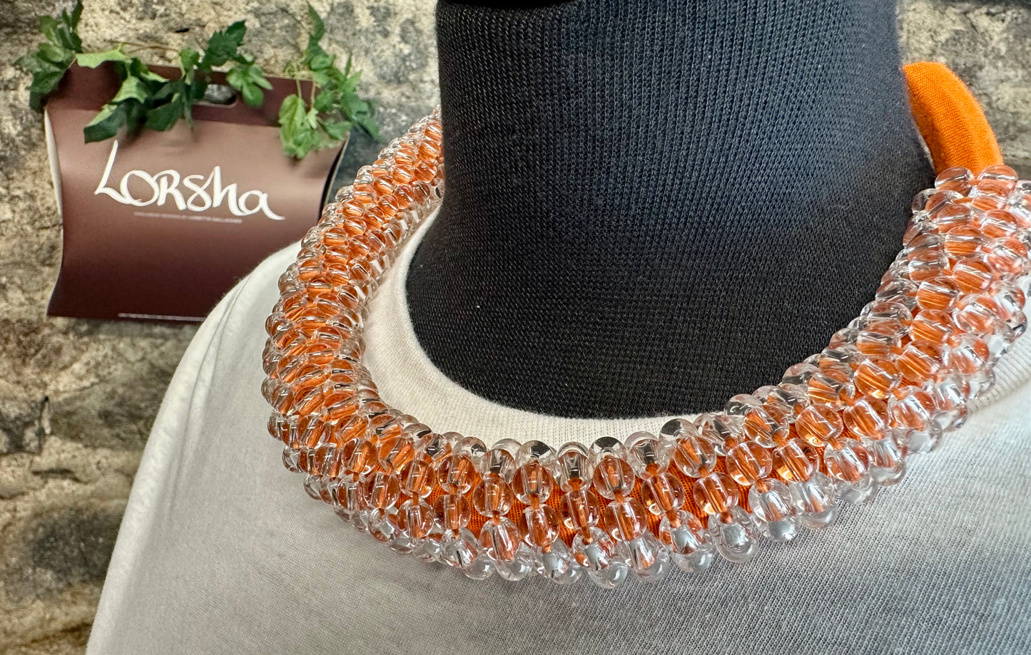 “Jane “ tangerine statement collar