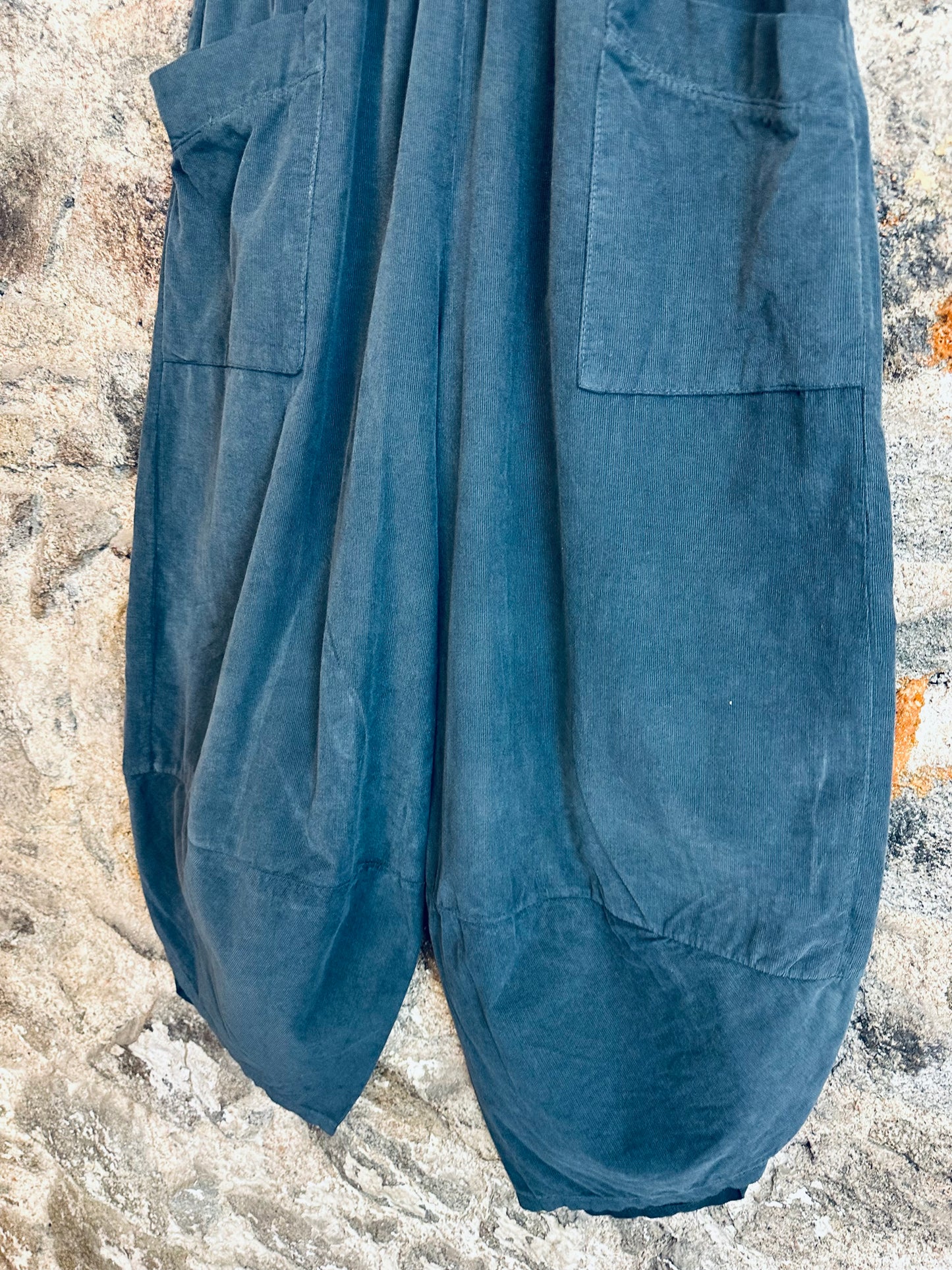 “Toni “ graphite grey Italian needle corduroy cocoon cullottes
