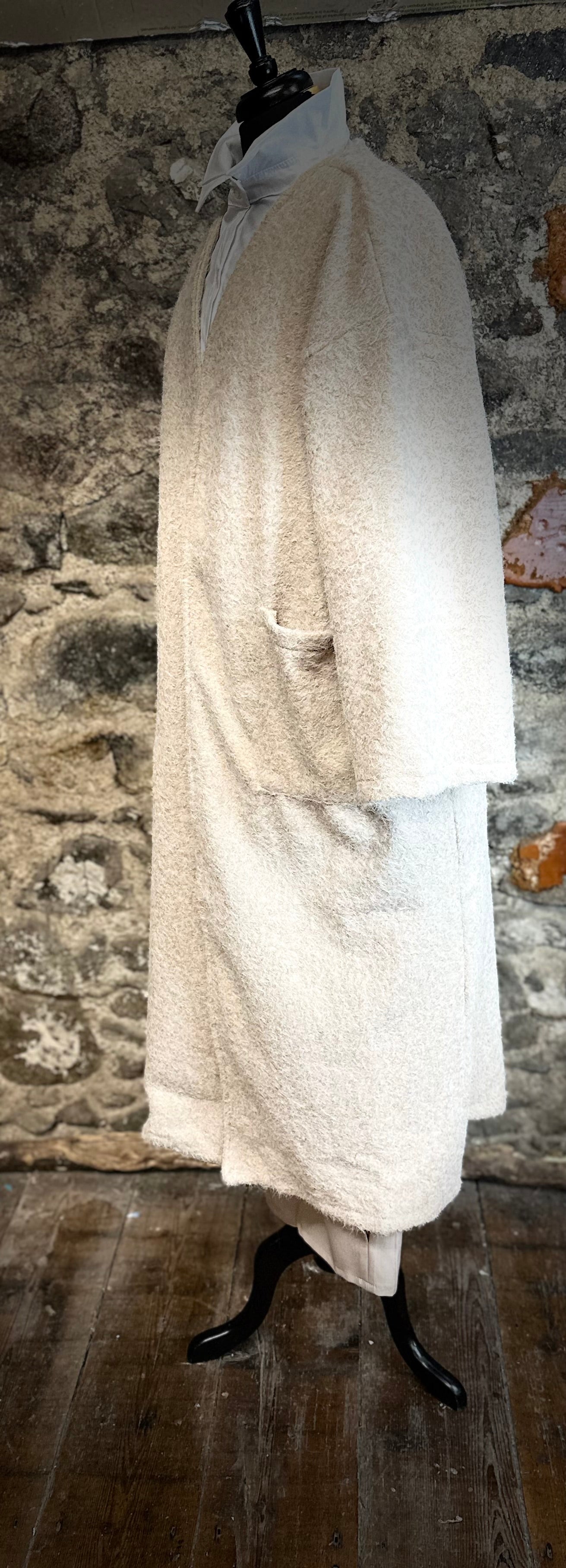 “Kiera “ kimono Italian cosey full length shacket winter cream