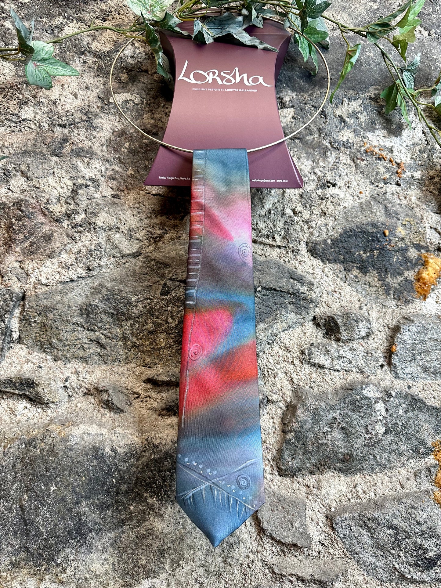 Lorshadesign Handpainted silk tie