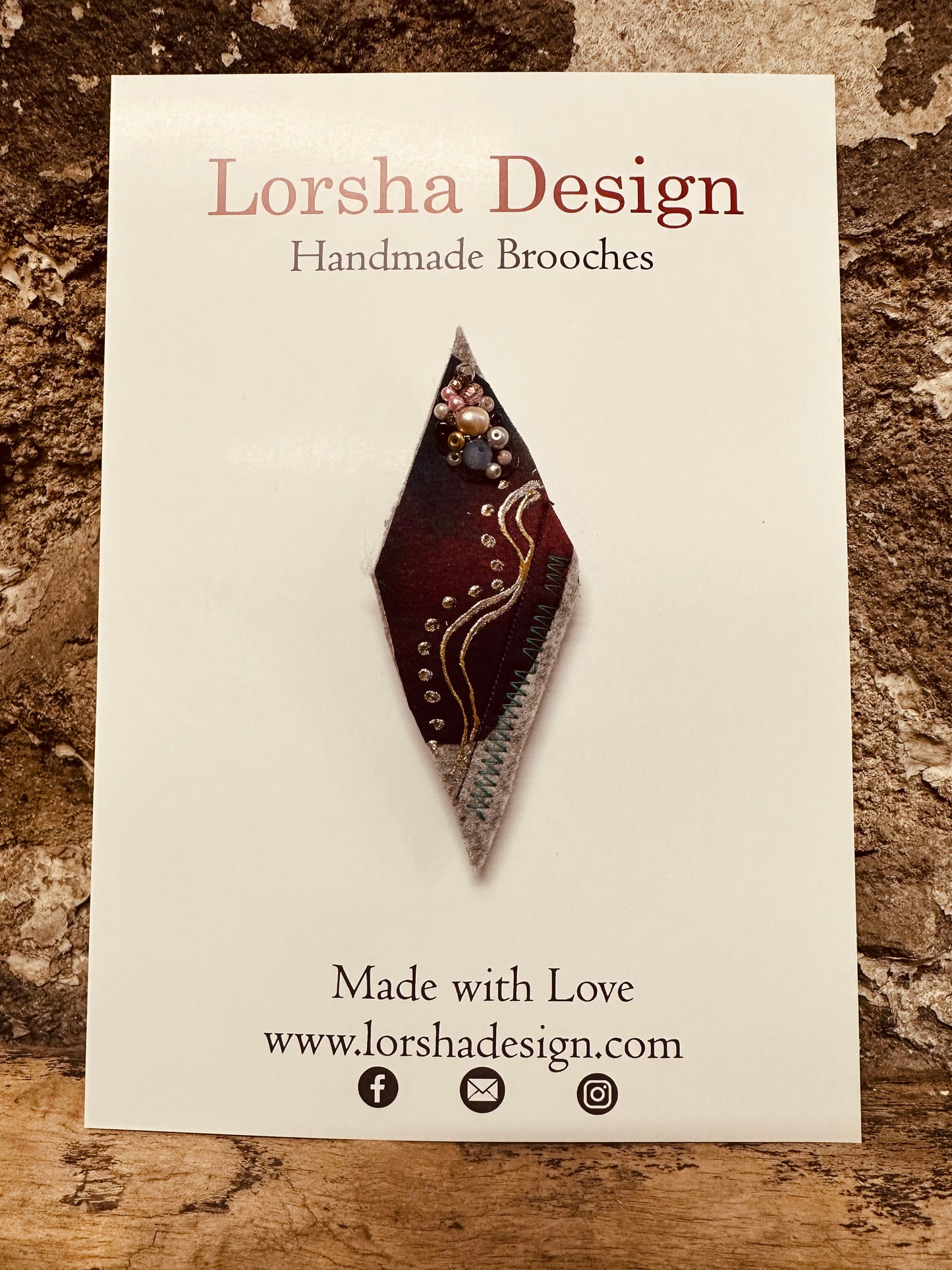 Lorsha design Handpainted silk brooch pins