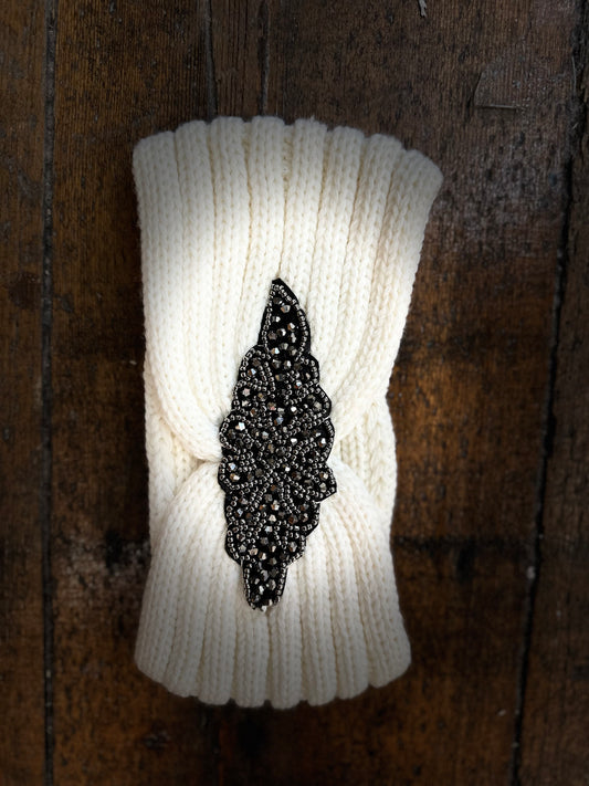 Winter white embellished head band