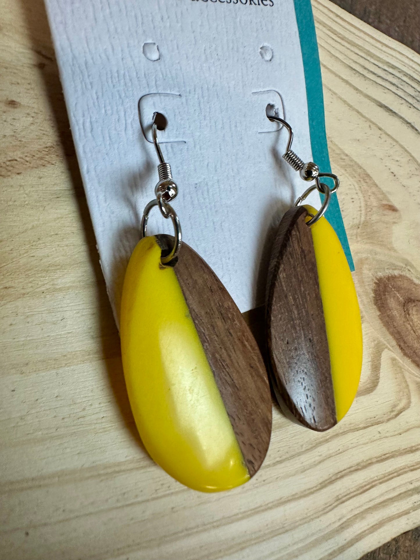 Lorshadesign wood and acrylic statement earrings