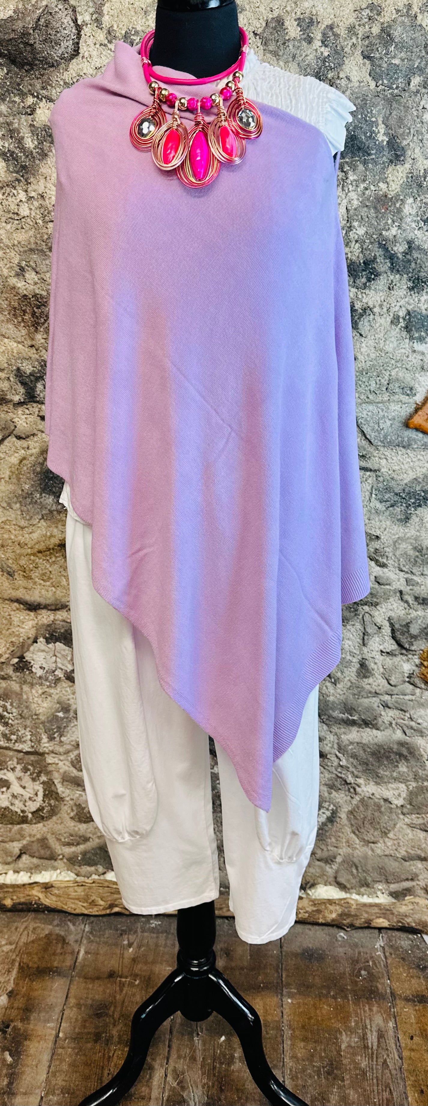 “Just a poncho “ hayacinth fine knit poncho